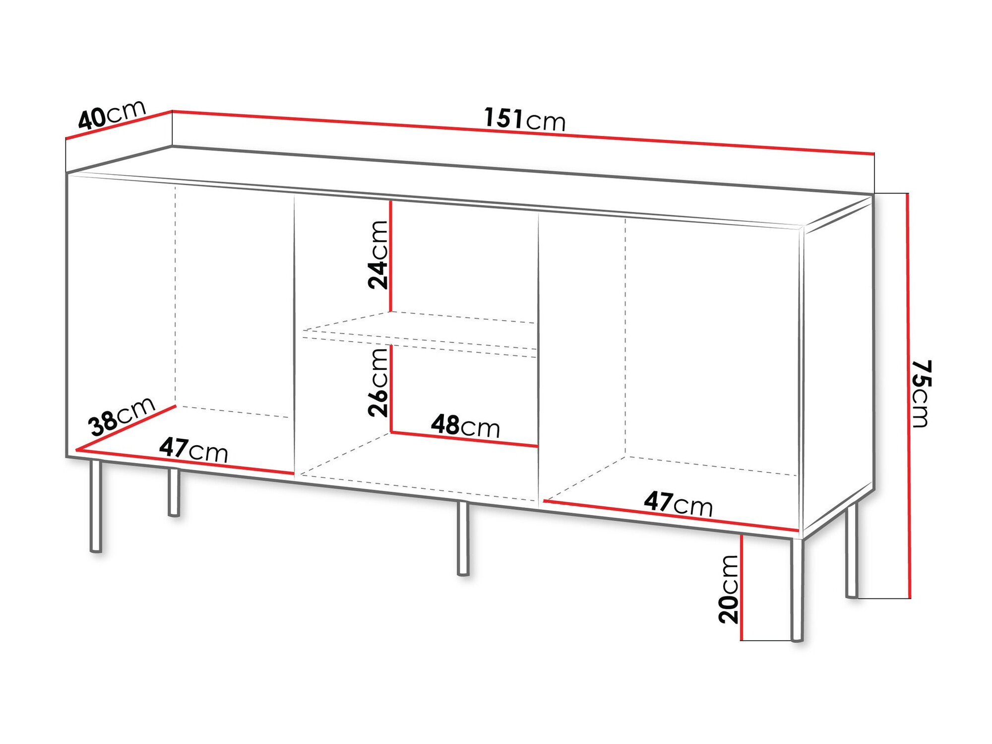 Aparador Tolfelo 100 (Negro)