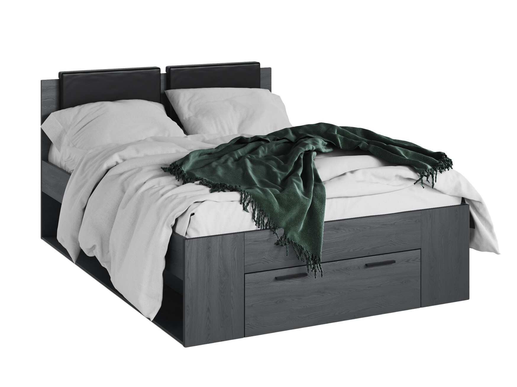 Cama Levruvu 106 (Roble gris + Negro)