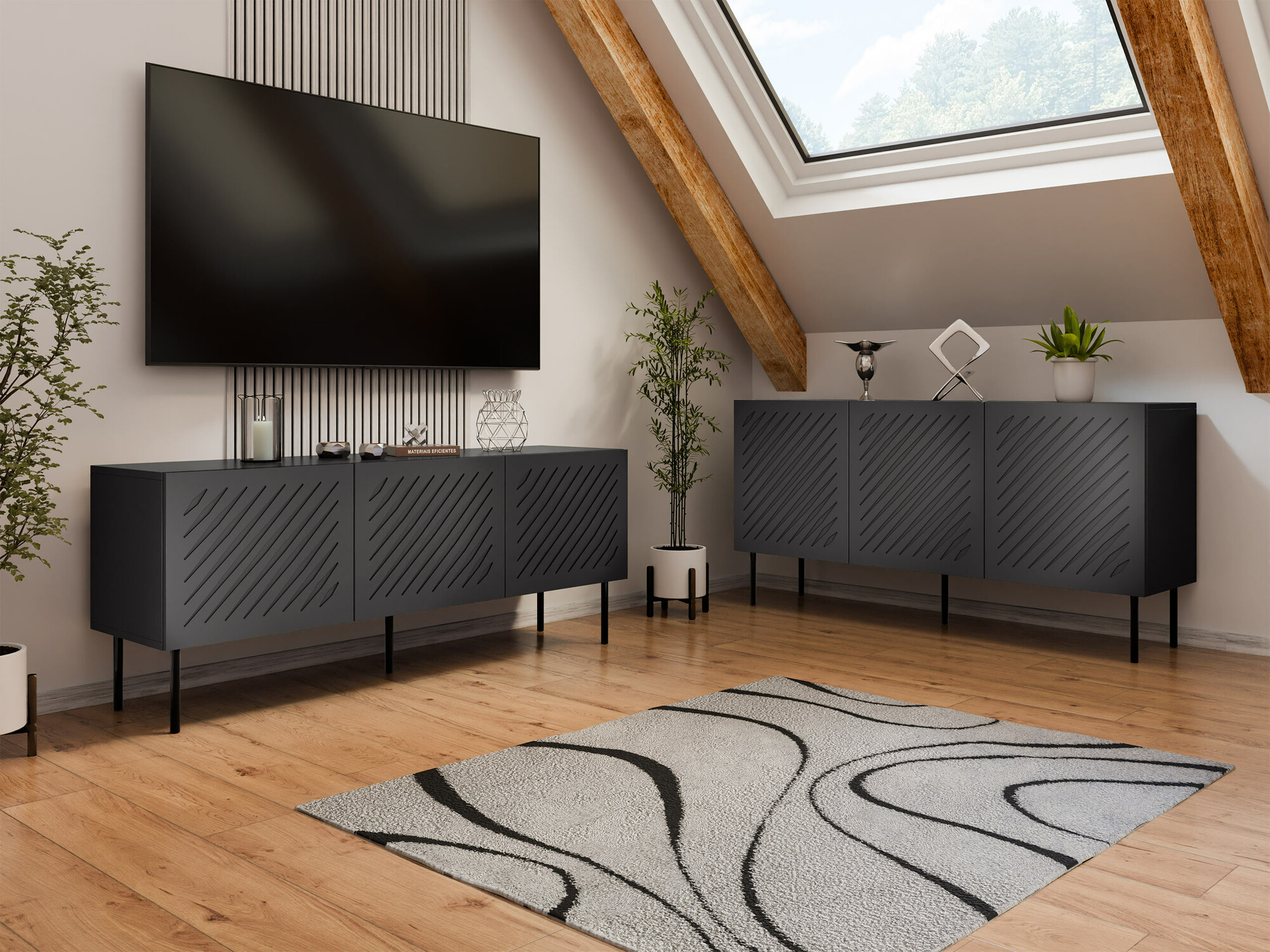 Conjunto de salón Tolfelo 105 (Negro)