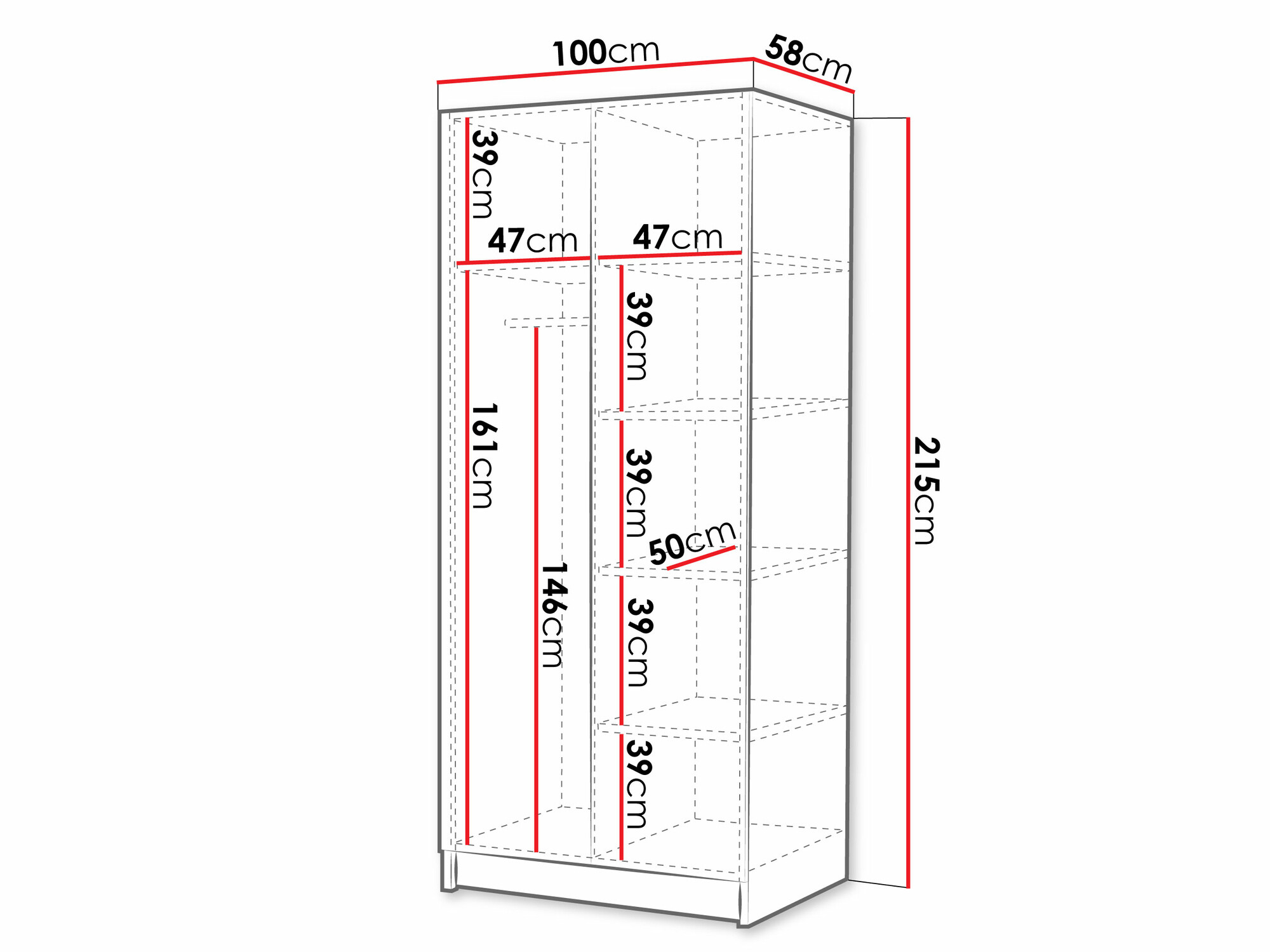 Armario Closico 194 (Negro + Dorado)