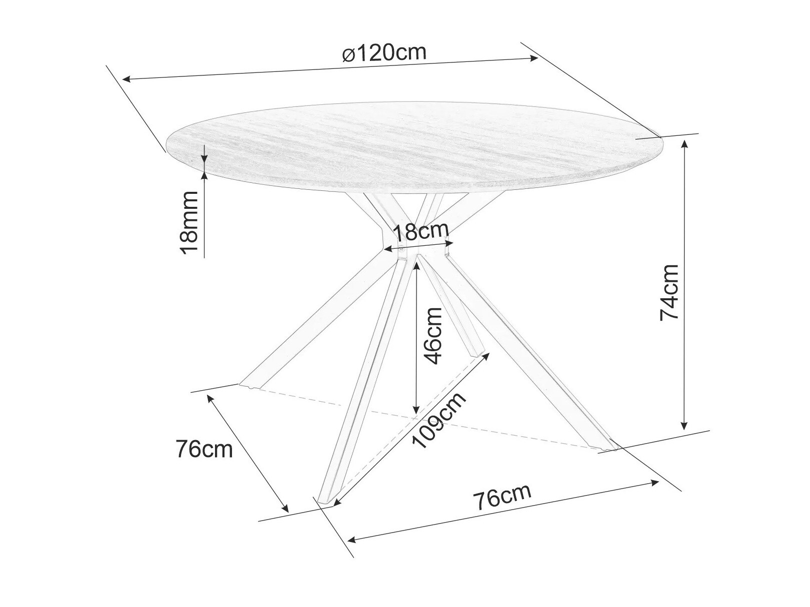 Mesa Detroit 285 (Roble)