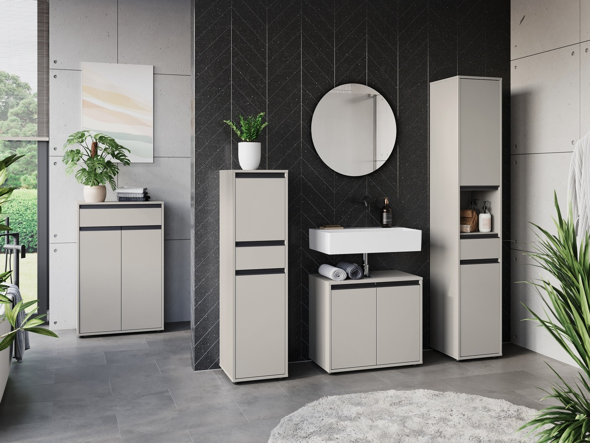 Armario de pie para baño Tensona 101 (Gris claro)