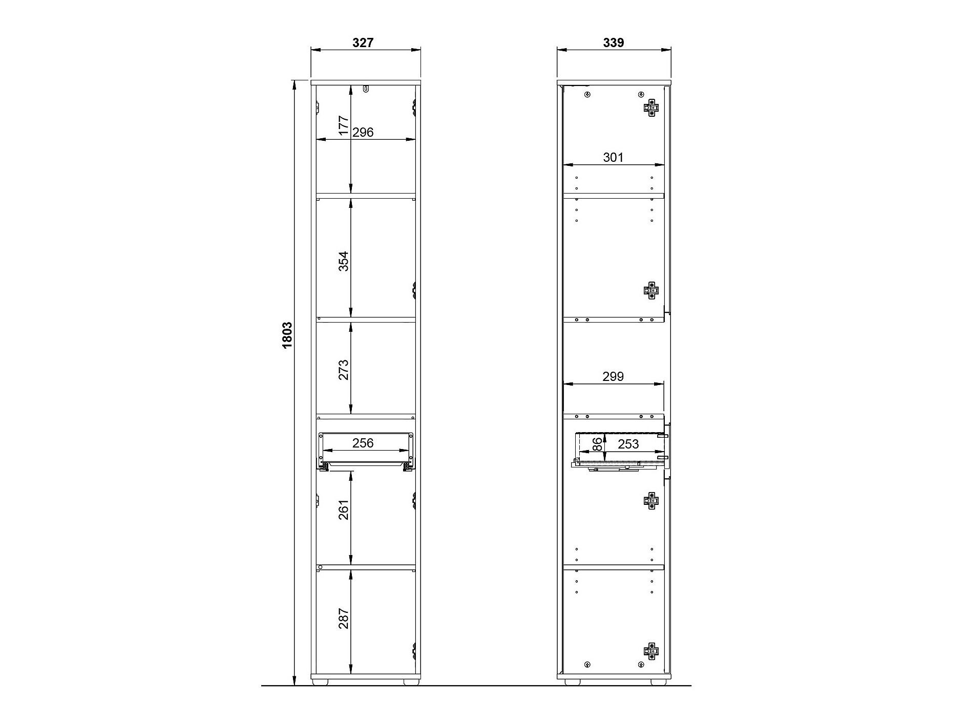 Armario de pie para baño Tensona 103 (Grafito)
