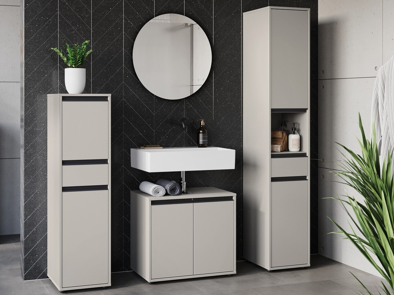 Conjunto de mueble de baño Tensona 104 (Gris claro)