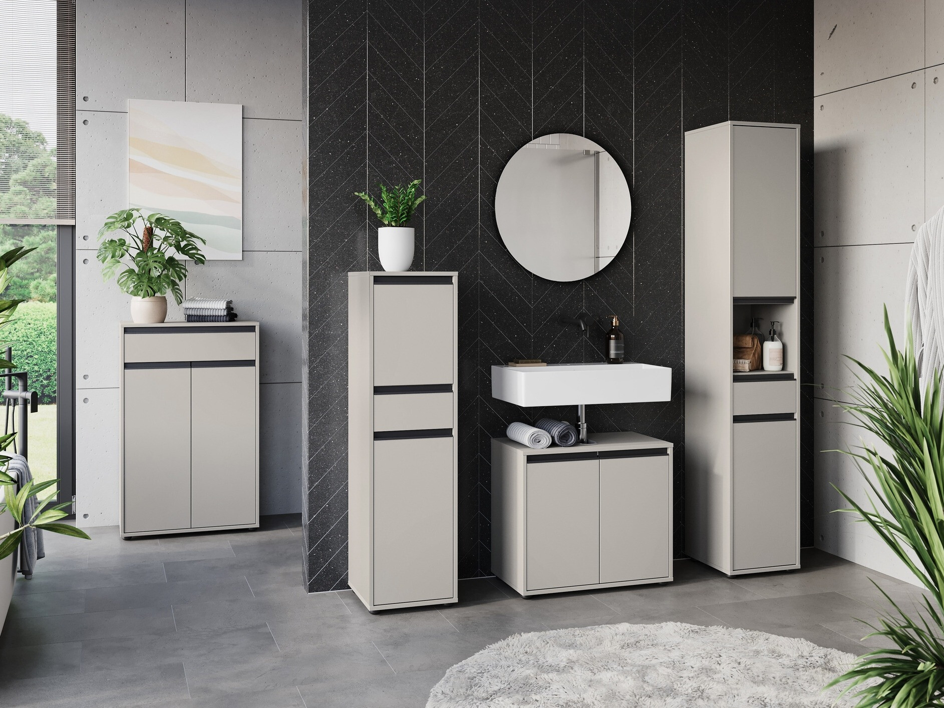 Conjunto de mueble de baño Tensona 106 (Gris claro)