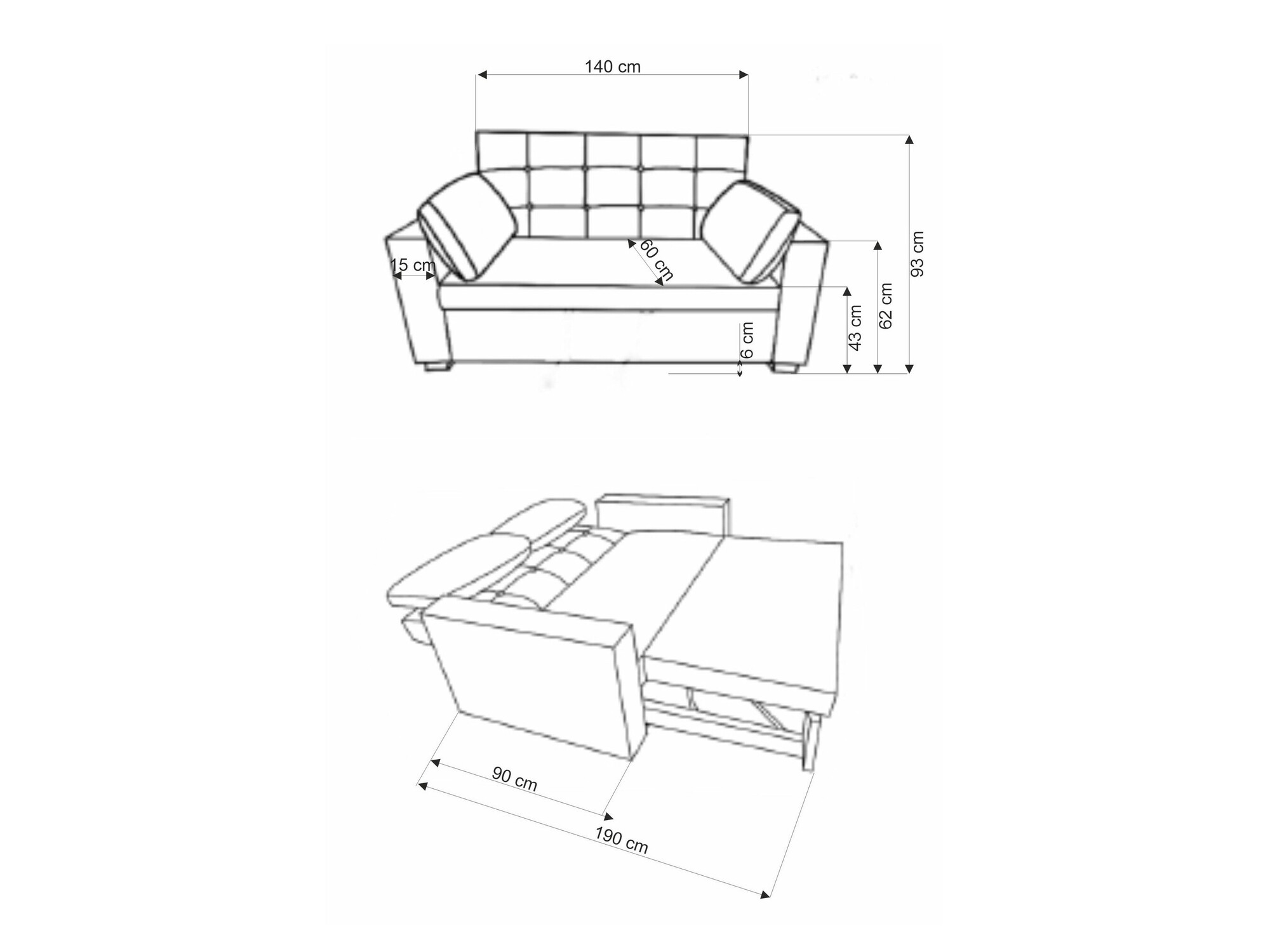 Sofá cama Houston 1847 (Beige)