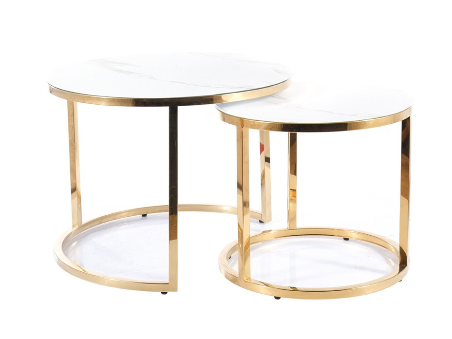 Conjunto mesa de centro Detroit 520 (Mármol blanco)