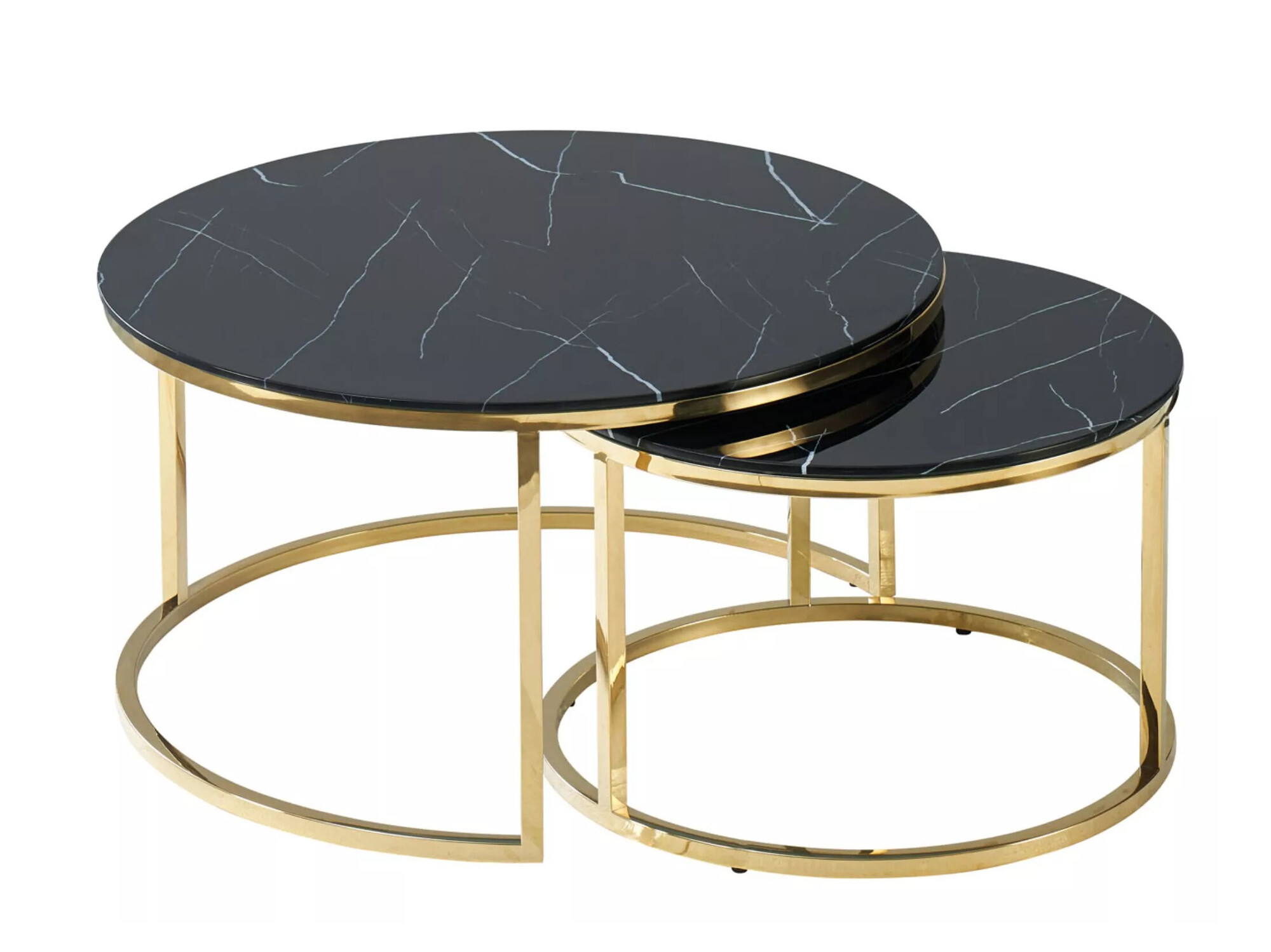 Conjunto mesa de centro Detroit 520 (Mármol negro)