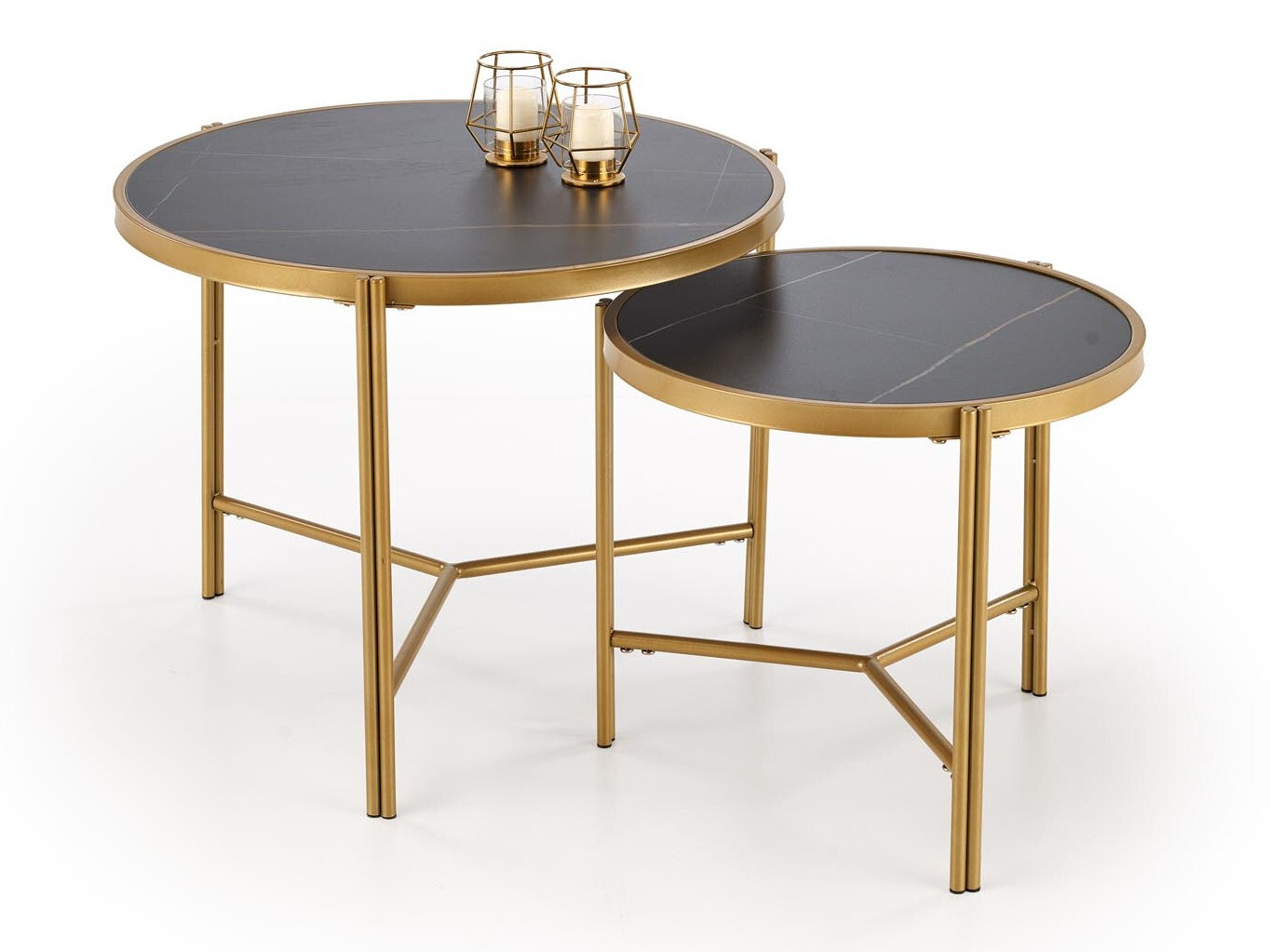 Conjunto mesa de centro Houston 1867 (Mármol negro)