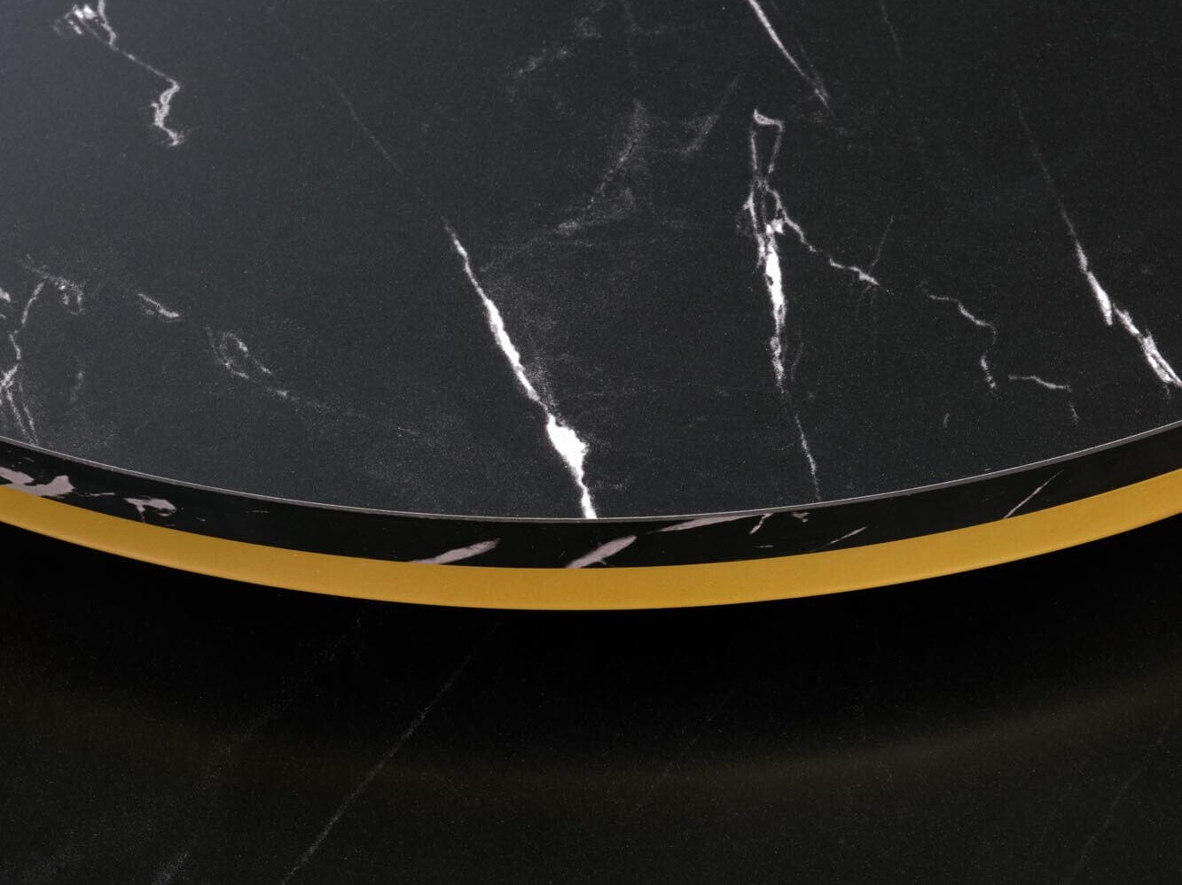 Conjunto mesa de centro Houston 2213 (Mármol negro + Dorado)