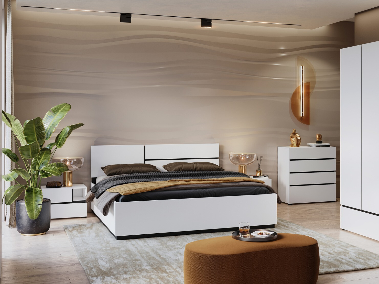 Mesilla de noche Alfere 120 (Blanco)