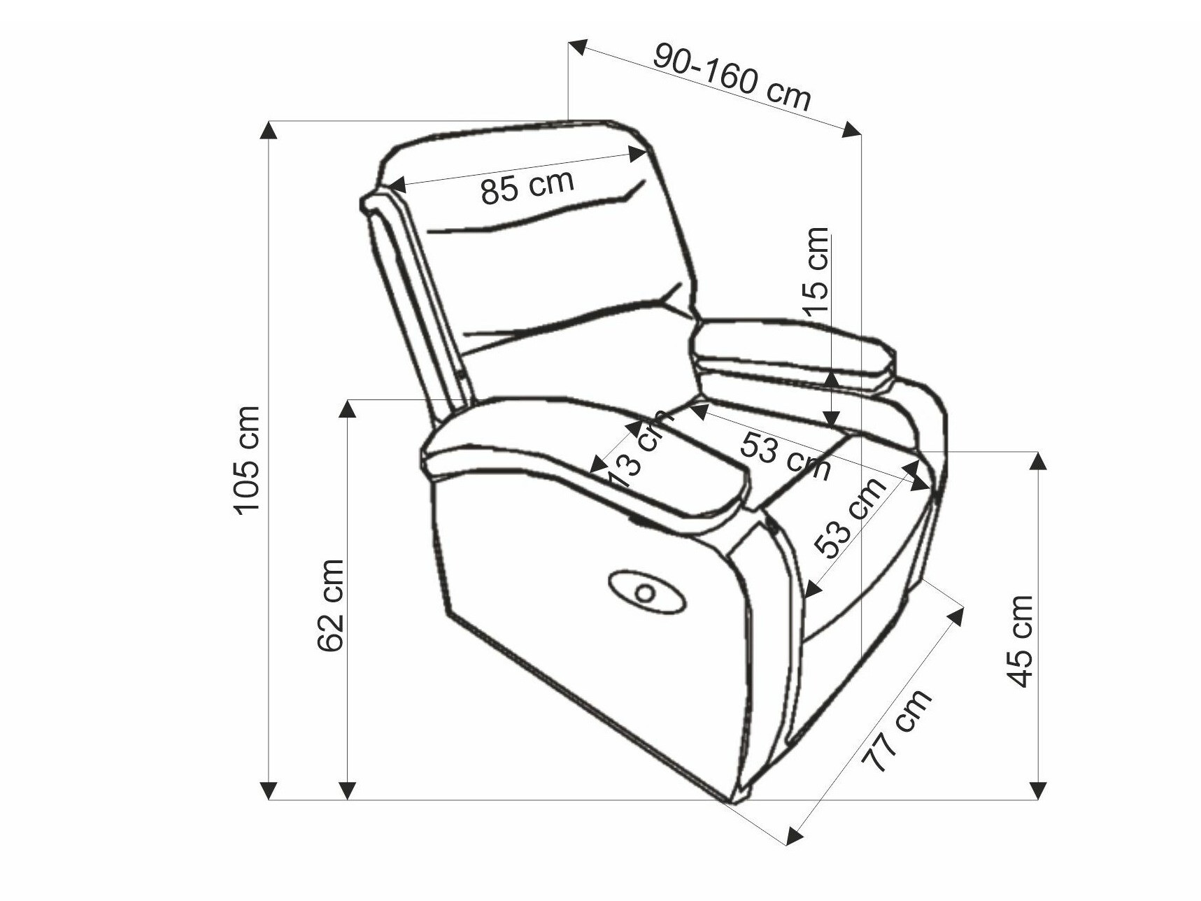 Sillón reclinable Houston Terra (Gris)