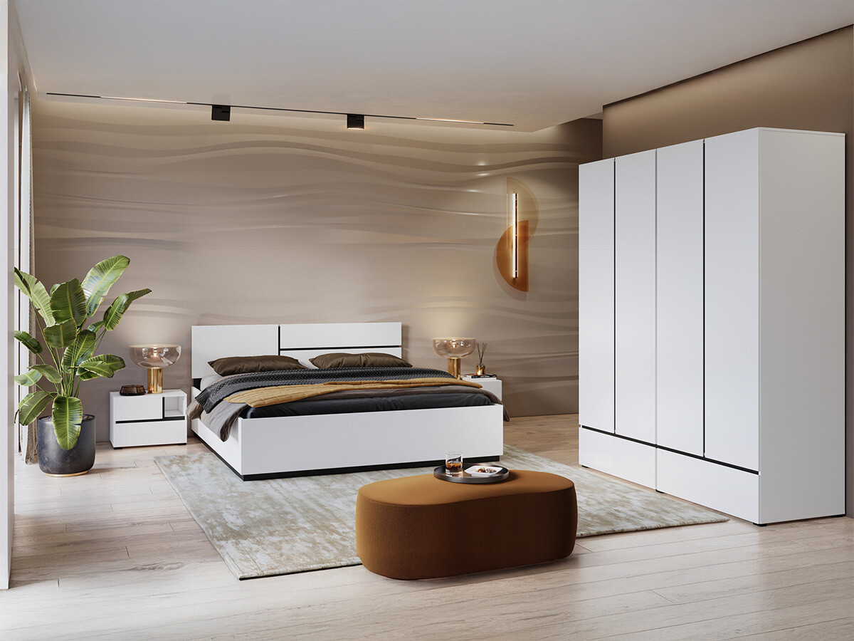Conjunto de dormitorio Alfere 124 (Blanco)