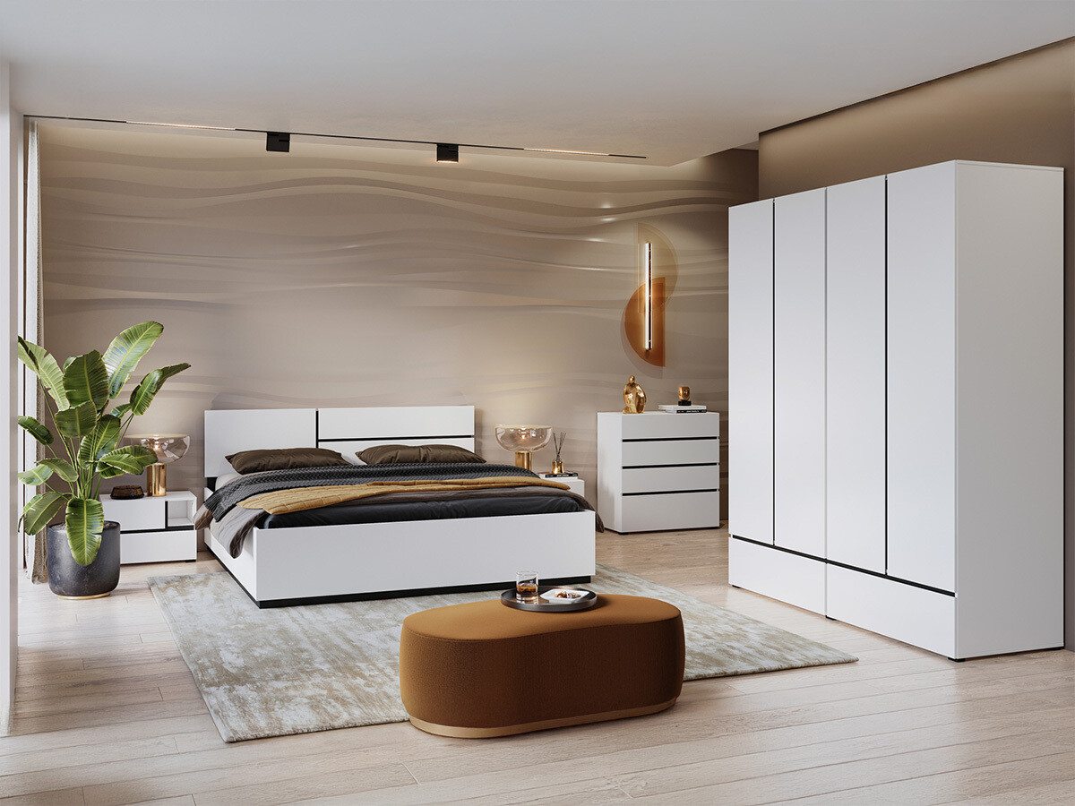 Conjunto de dormitorio Alfere 124 (Blanco)