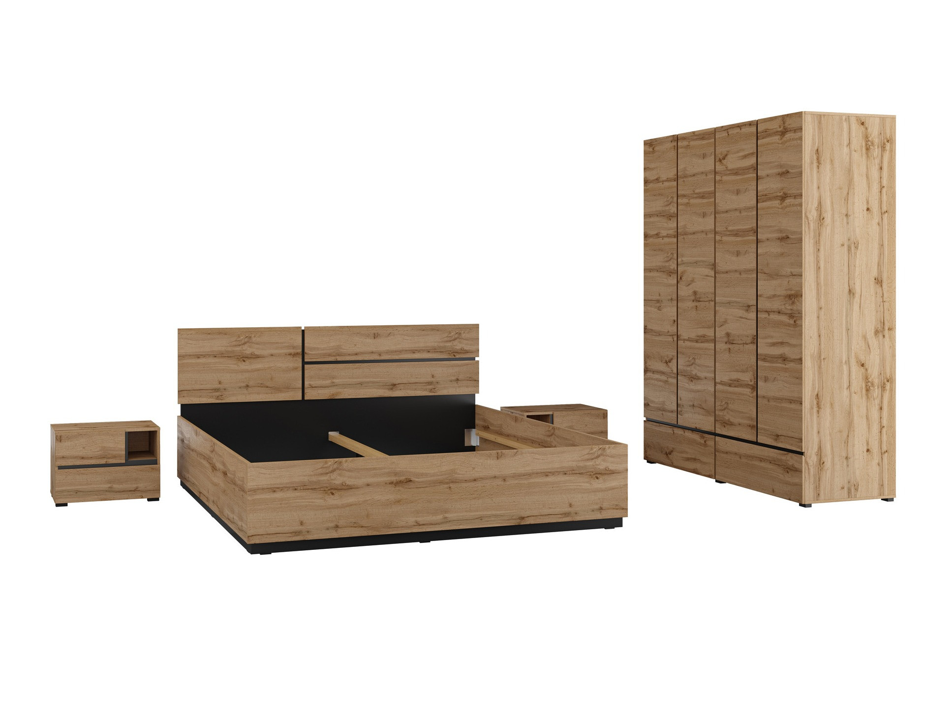 Conjunto de dormitorio Alfere 124 (Roble wotan)
