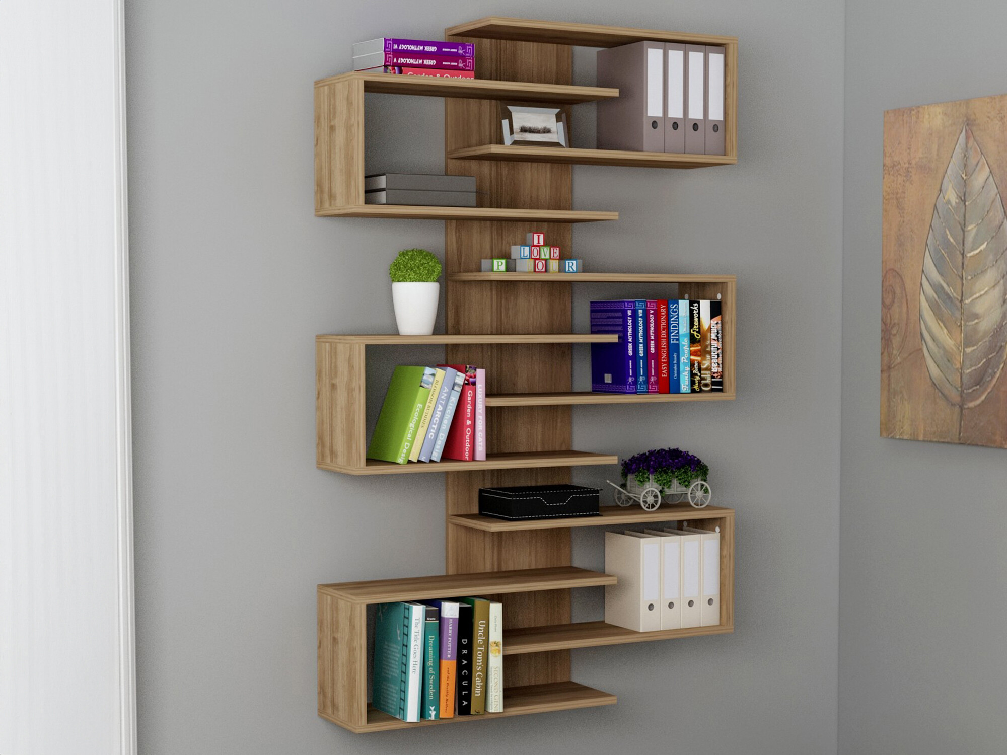 Estantería de pared Kailua 1310 (Nogal)