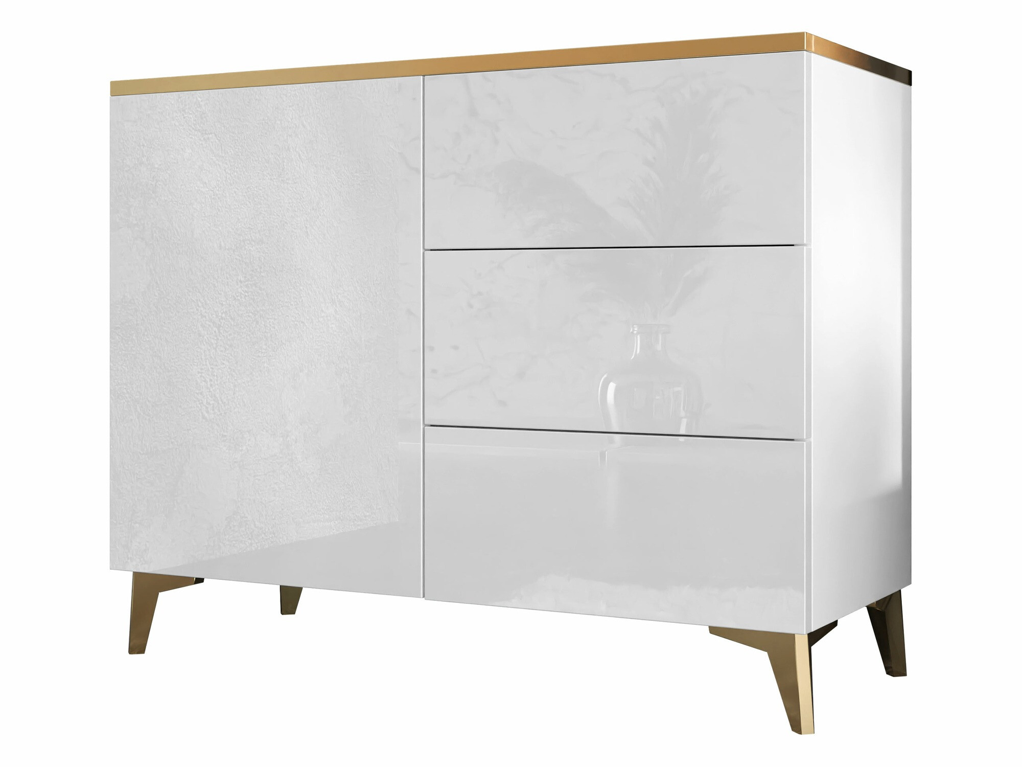 Cómoda Comfivo Virfera 100 (Blanco + Blanco brillante)