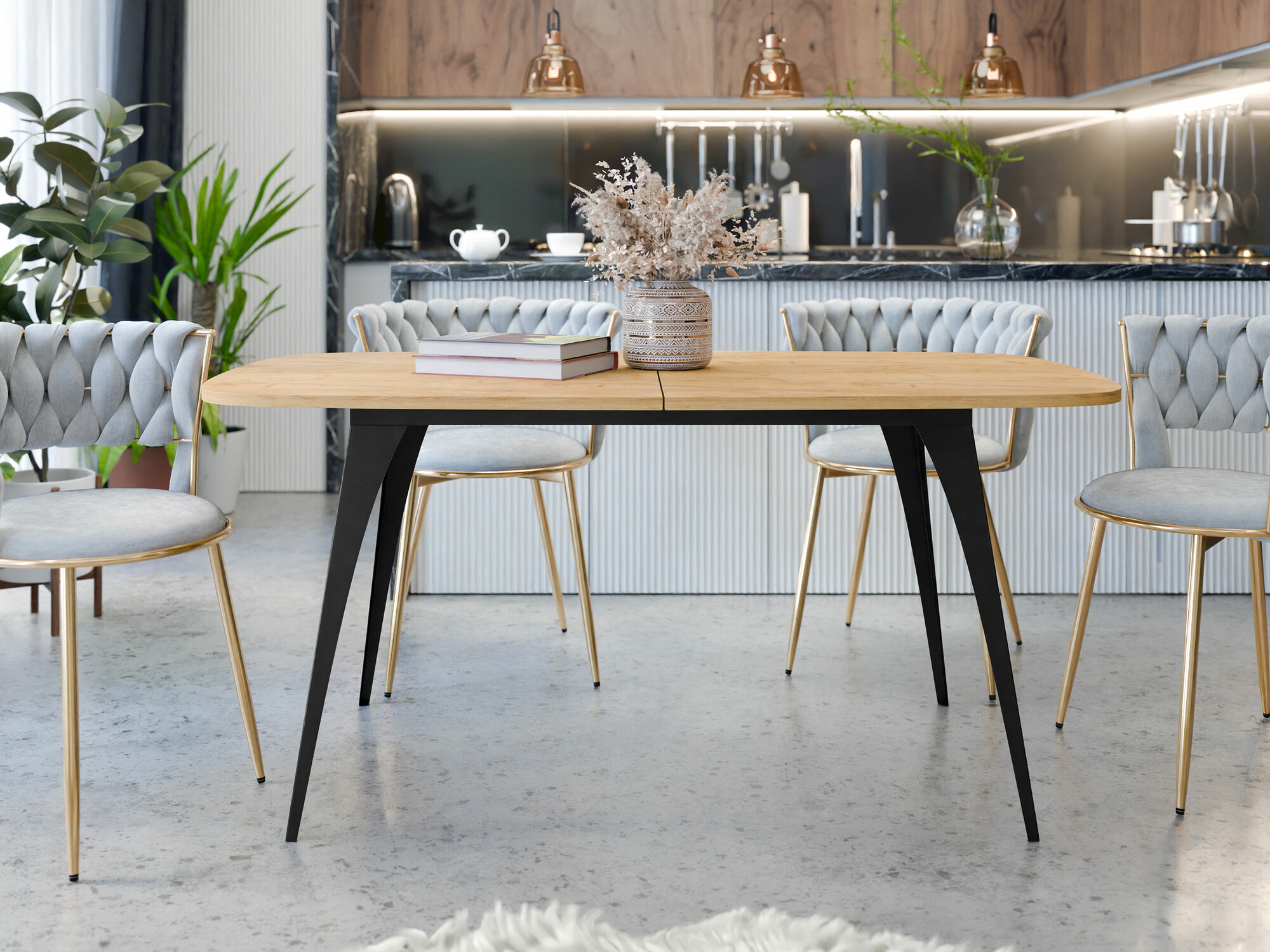 Mesa Oswego 131 (Roble dorado artesanal)