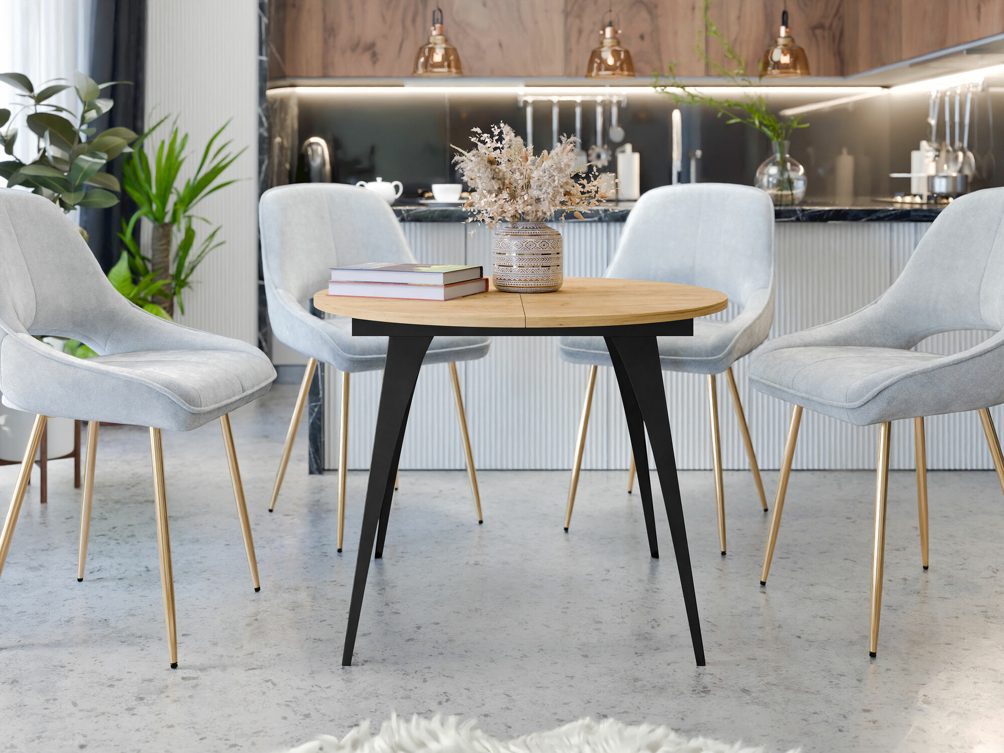 Mesa Oswego 132 (Roble dorado artesanal)