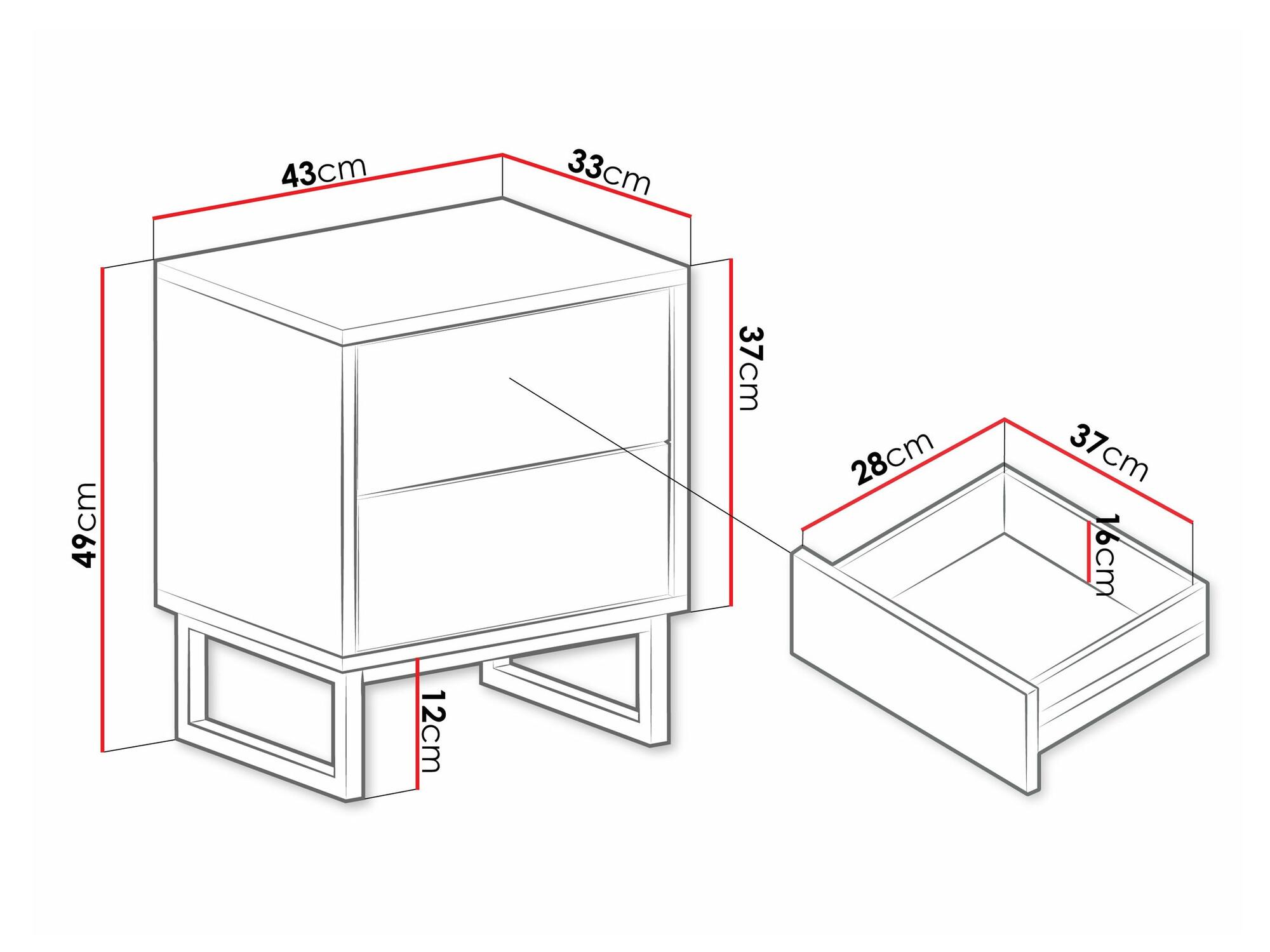Mesilla de noche Calcalo 104 (Beige)