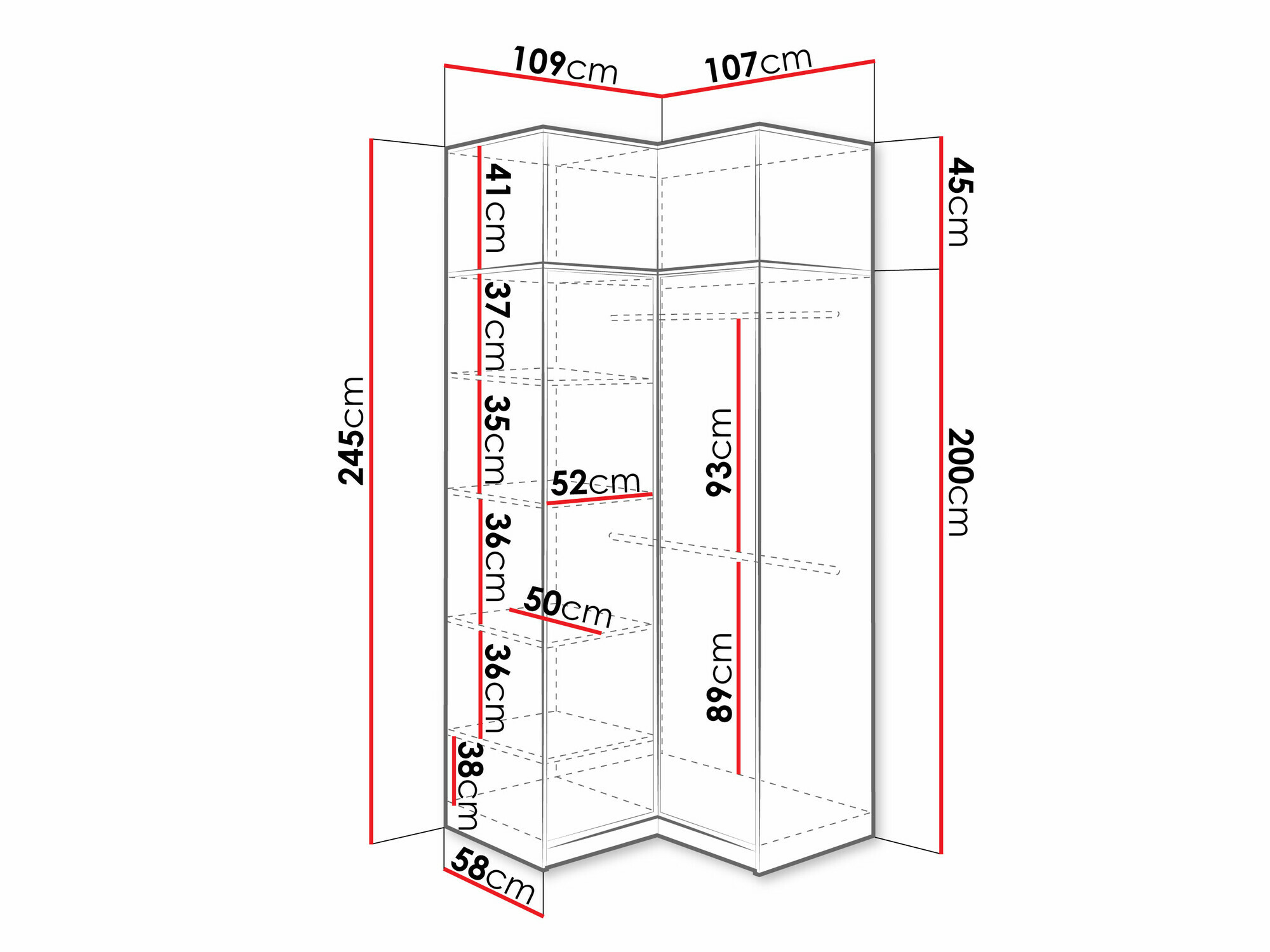 Armario de rincón Lombala 112