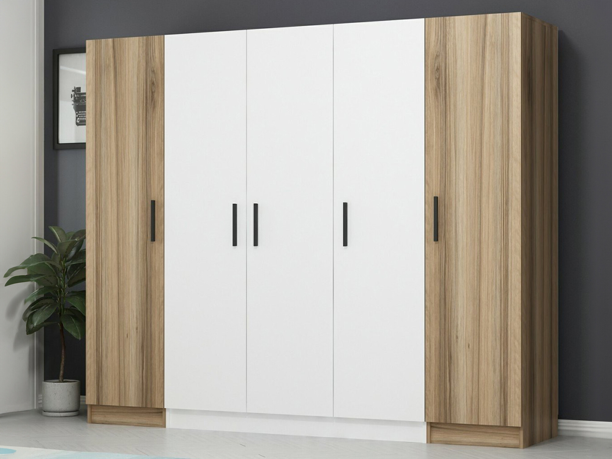 Armario Kailua L250 (Blanco + Roble)