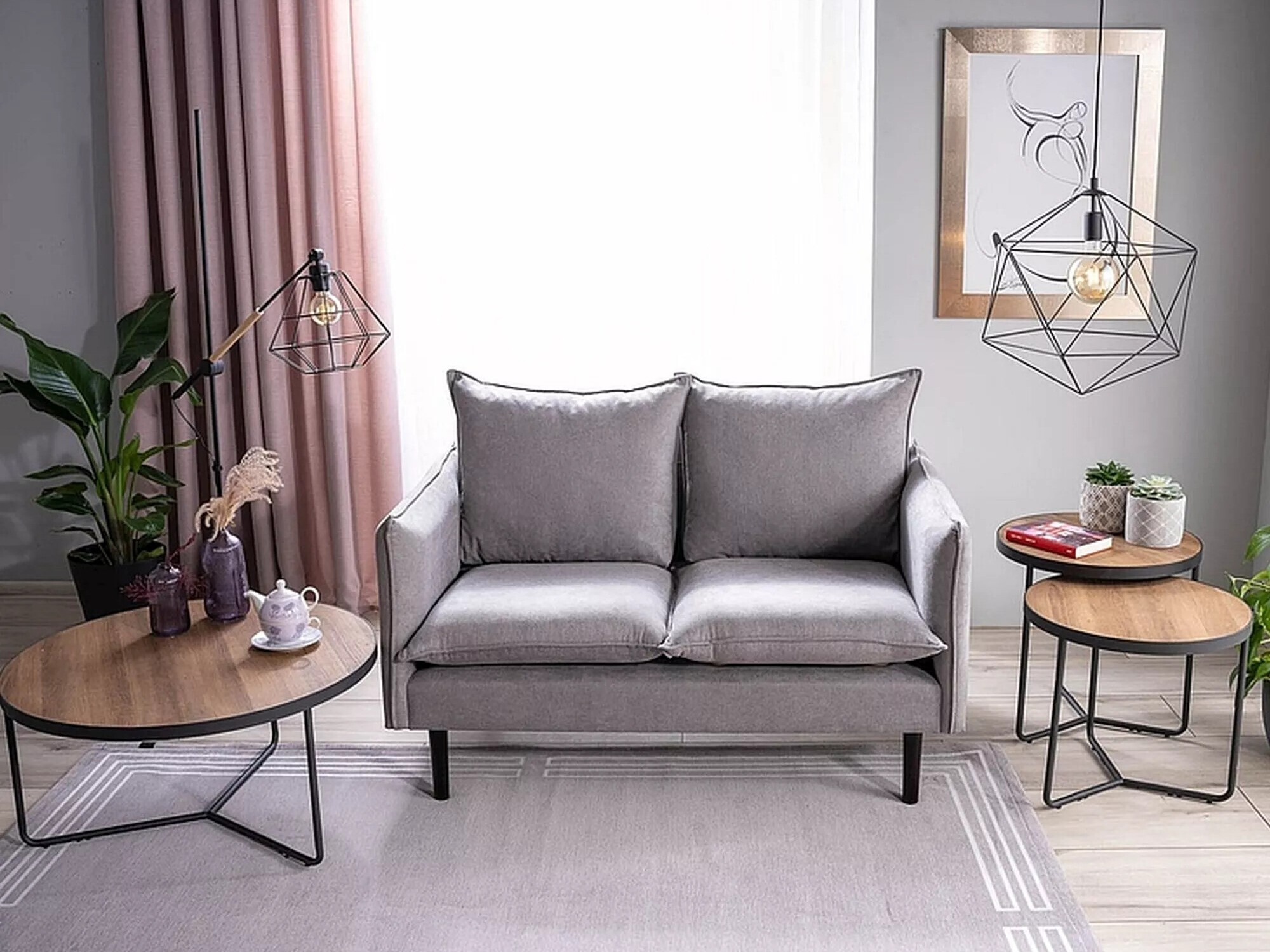 Conjunto mesa de centro Detroit 570 (Nogal + Negro)