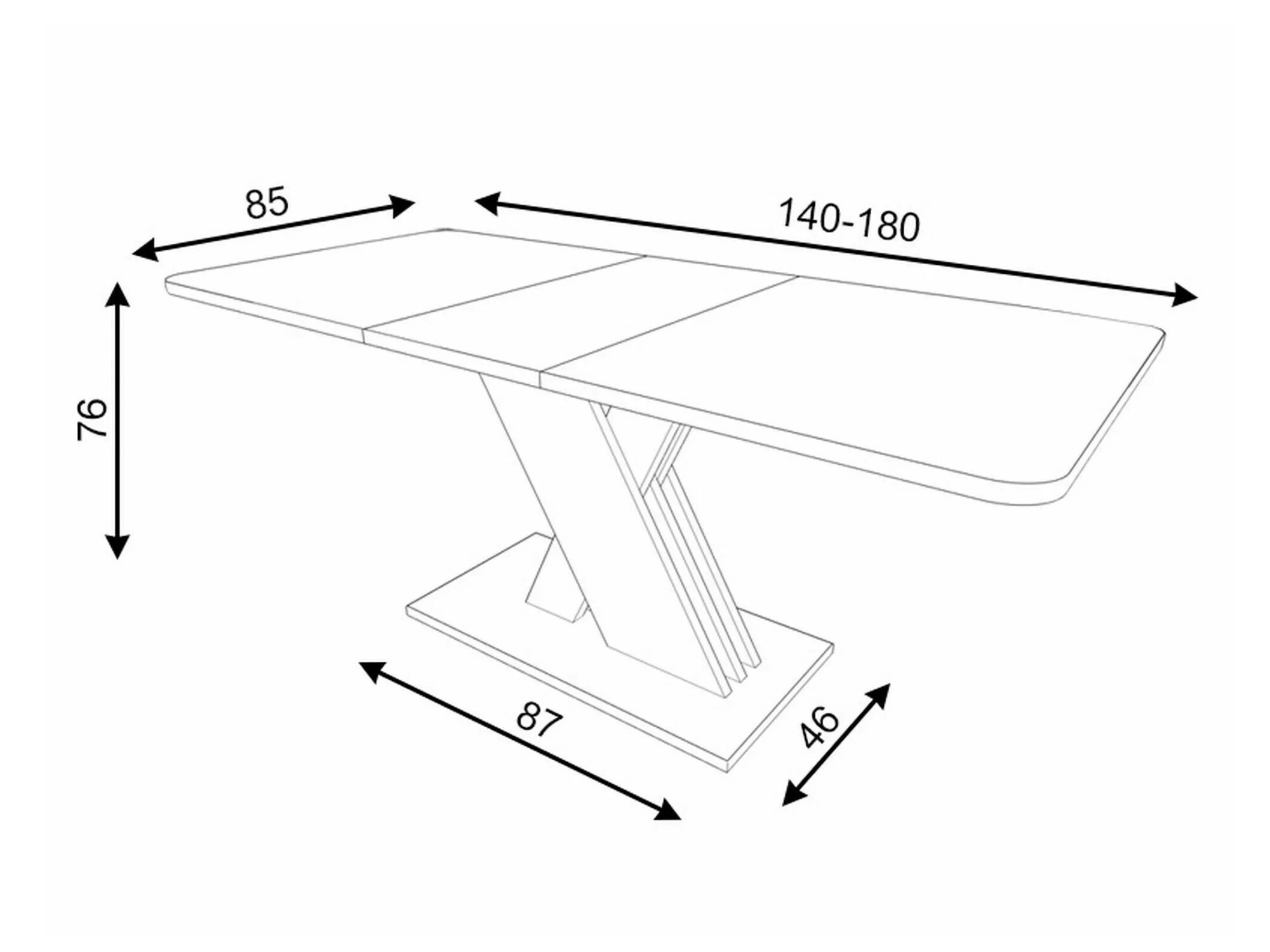 Mesa Detroit 568 (Roble Artisan + Antracita)