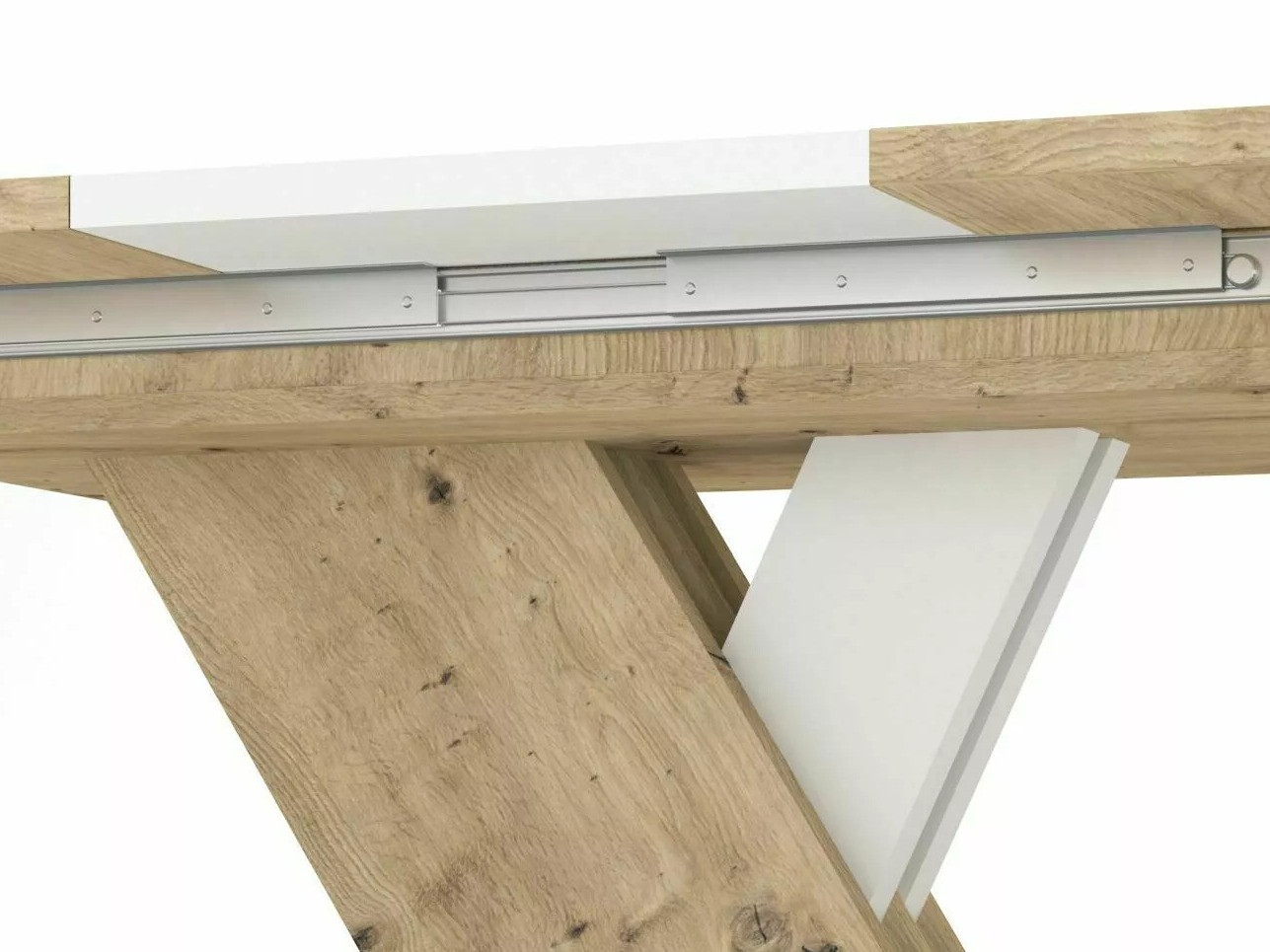 Mesa Detroit 568 (Roble wotan + Blanco)