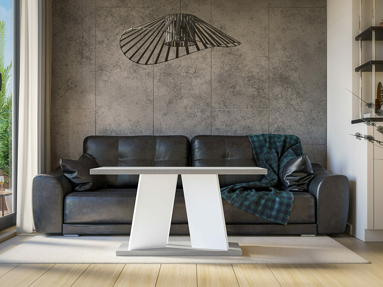 Mesa de centro Goodyear 108 (Gris + Blanco)