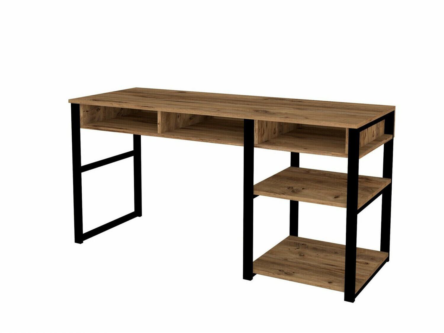 Mesa de oficina Kailua 400 (Nogal + Negro)