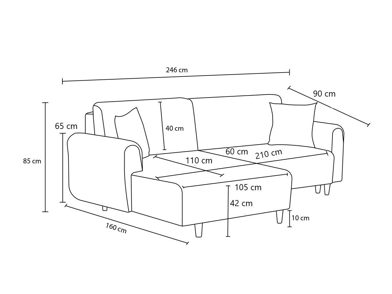 Sofá rinconero Altadena 592 (Crema)