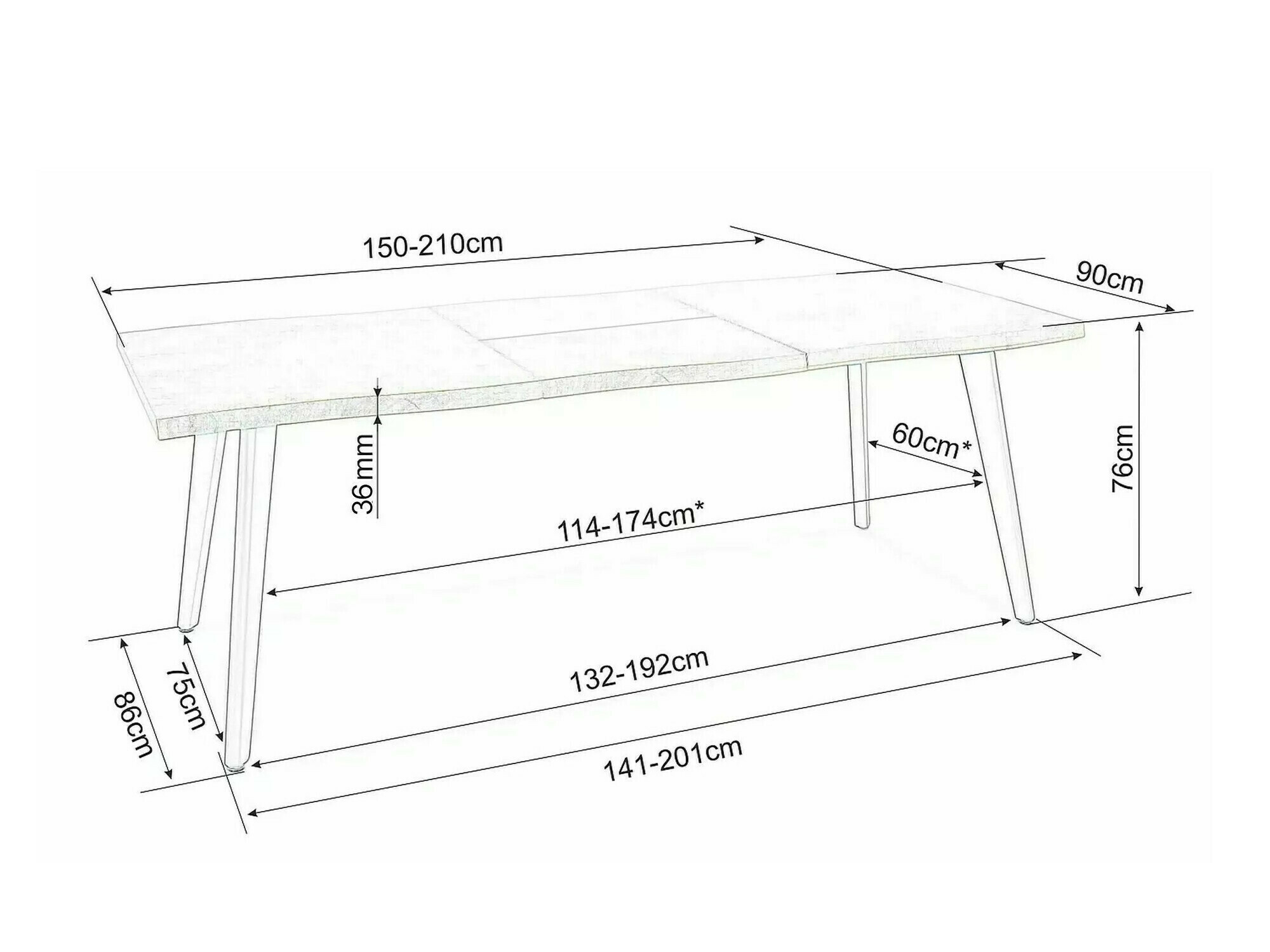Mesa Detroit 584 (Roble)