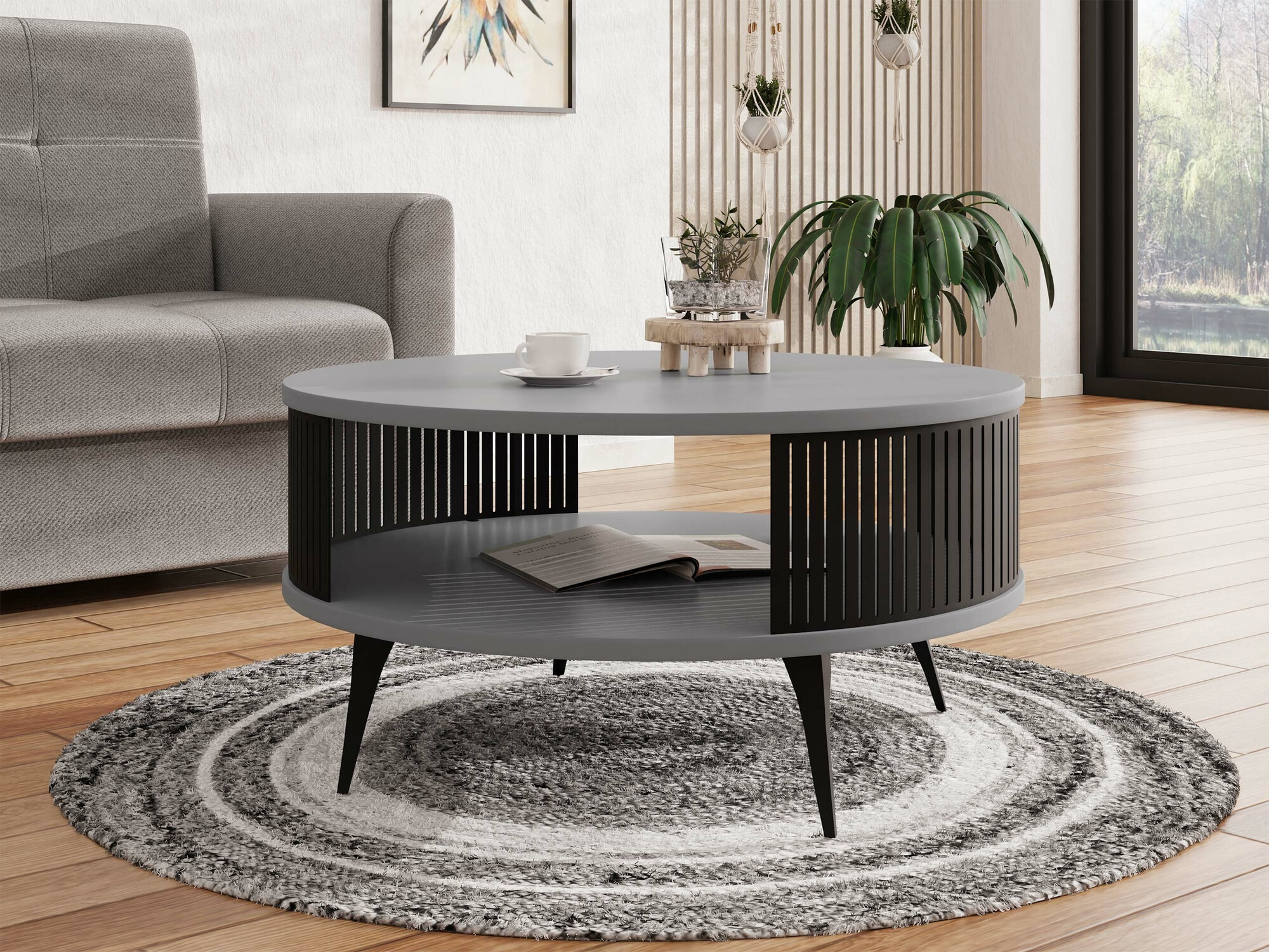 Mesa de centro Sordore 100 (Negro + Grafito)