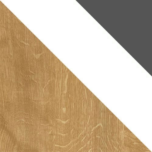 Mesa de oficina Balvire 111 (Roble claro + Blanco + Gris)