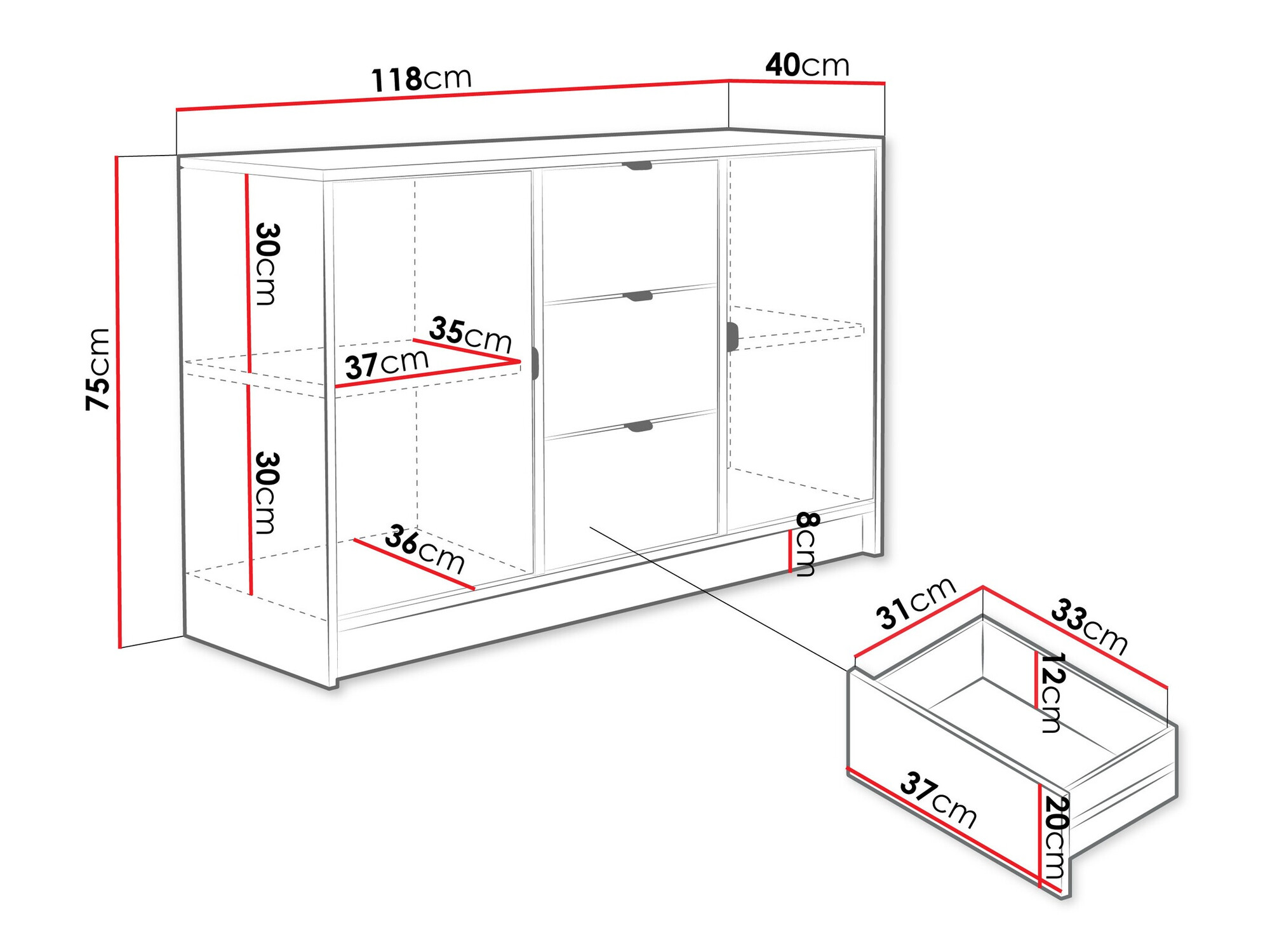 Cómoda Comfivo Papilio (Beige)