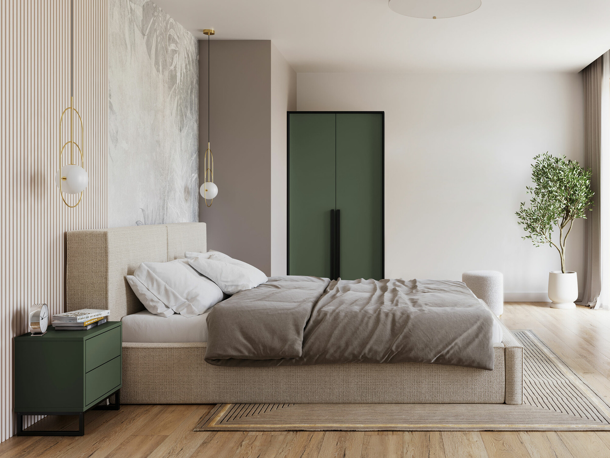 Conjunto de dormitorio Calcalo 111 (Verde)