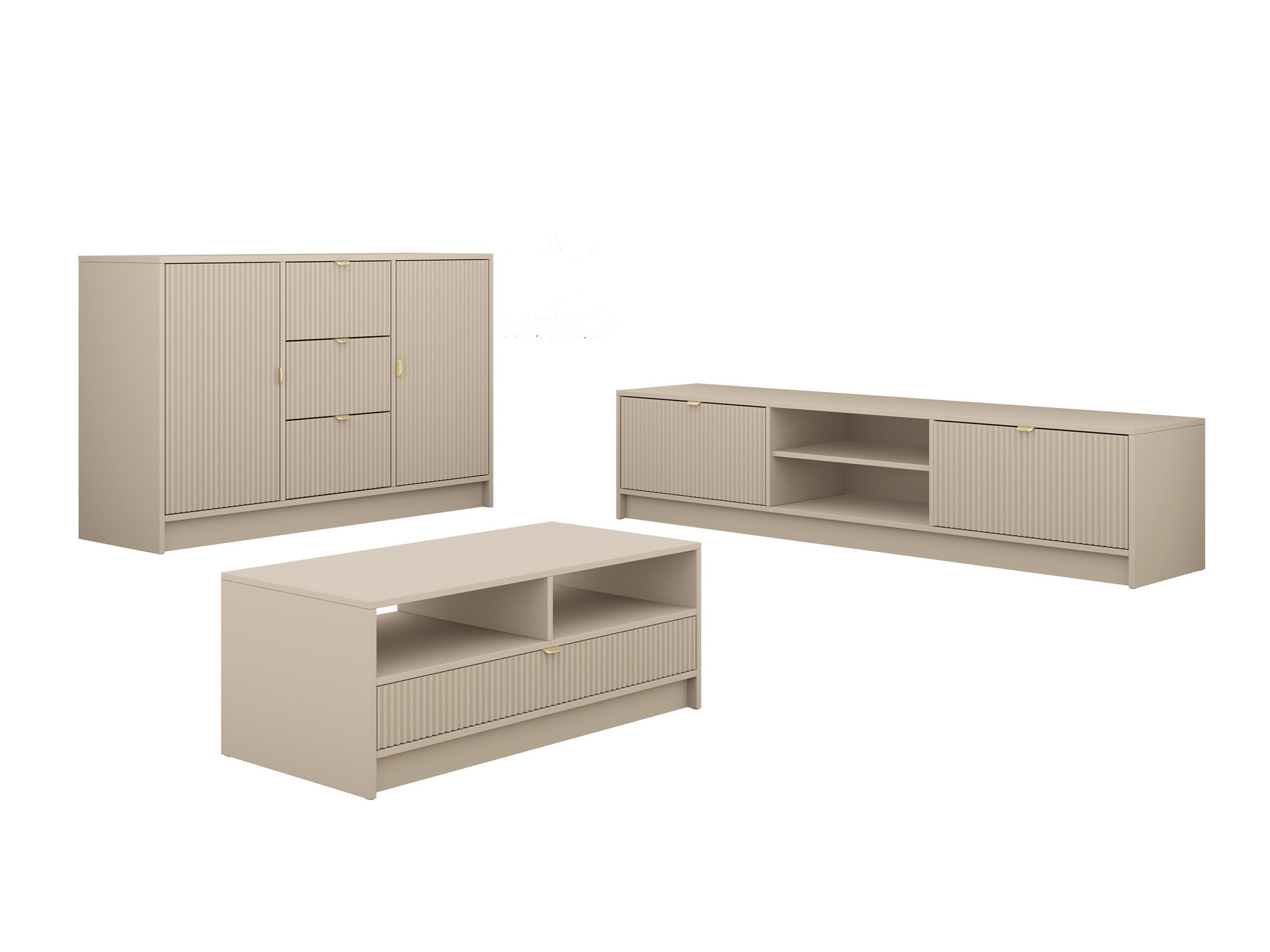Conjunto de salón Comfivo Papilio I (Beige)