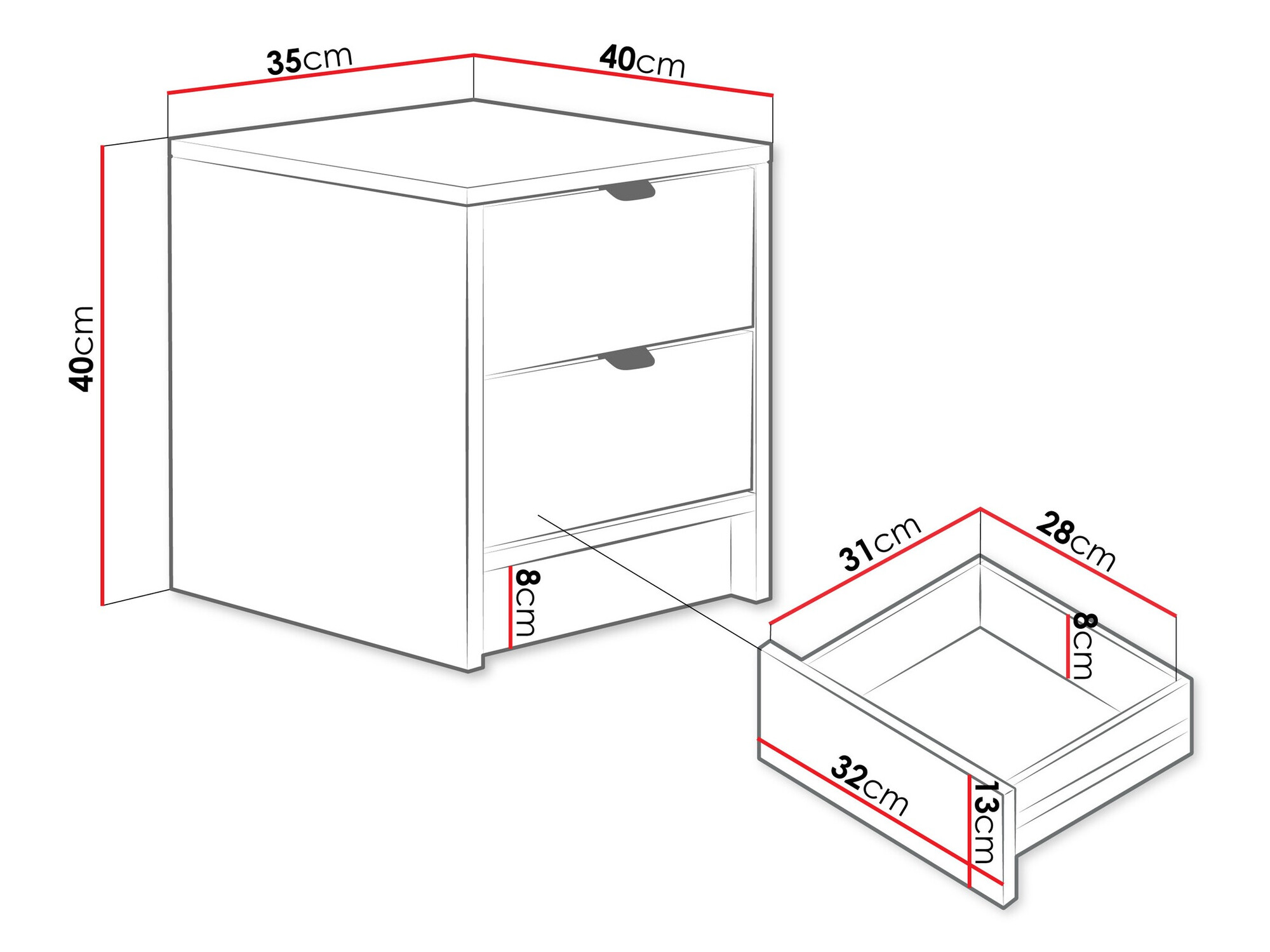 Mesilla de noche Comfivo Larmire 106 (Beige)