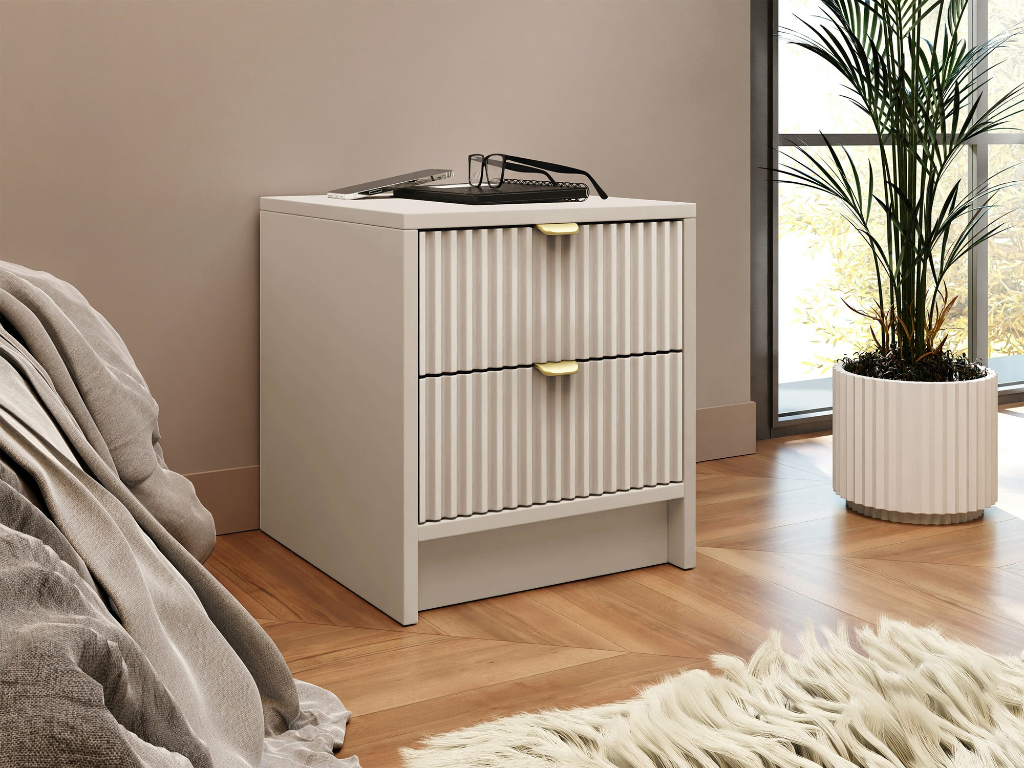 Mesilla de noche Comfivo Papilio (Beige)