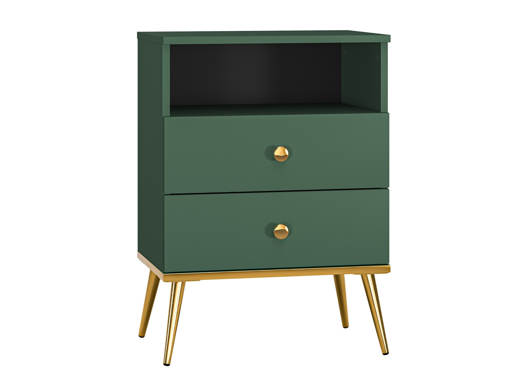 Mesilla de noche Flonovu 111 (Verde oscuro + Dorado)