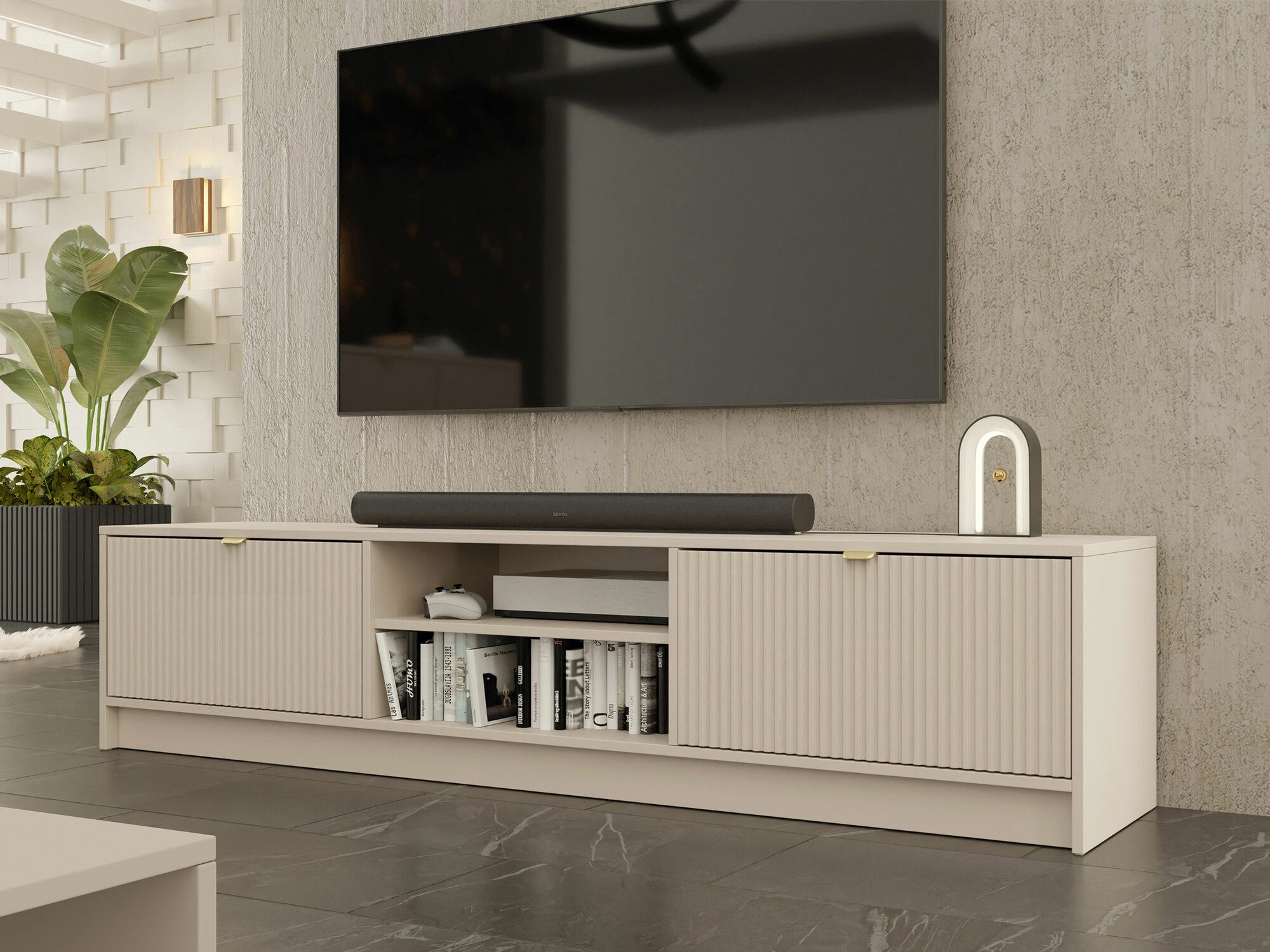 Mueble TV Comfivo Papilio I (Beige)