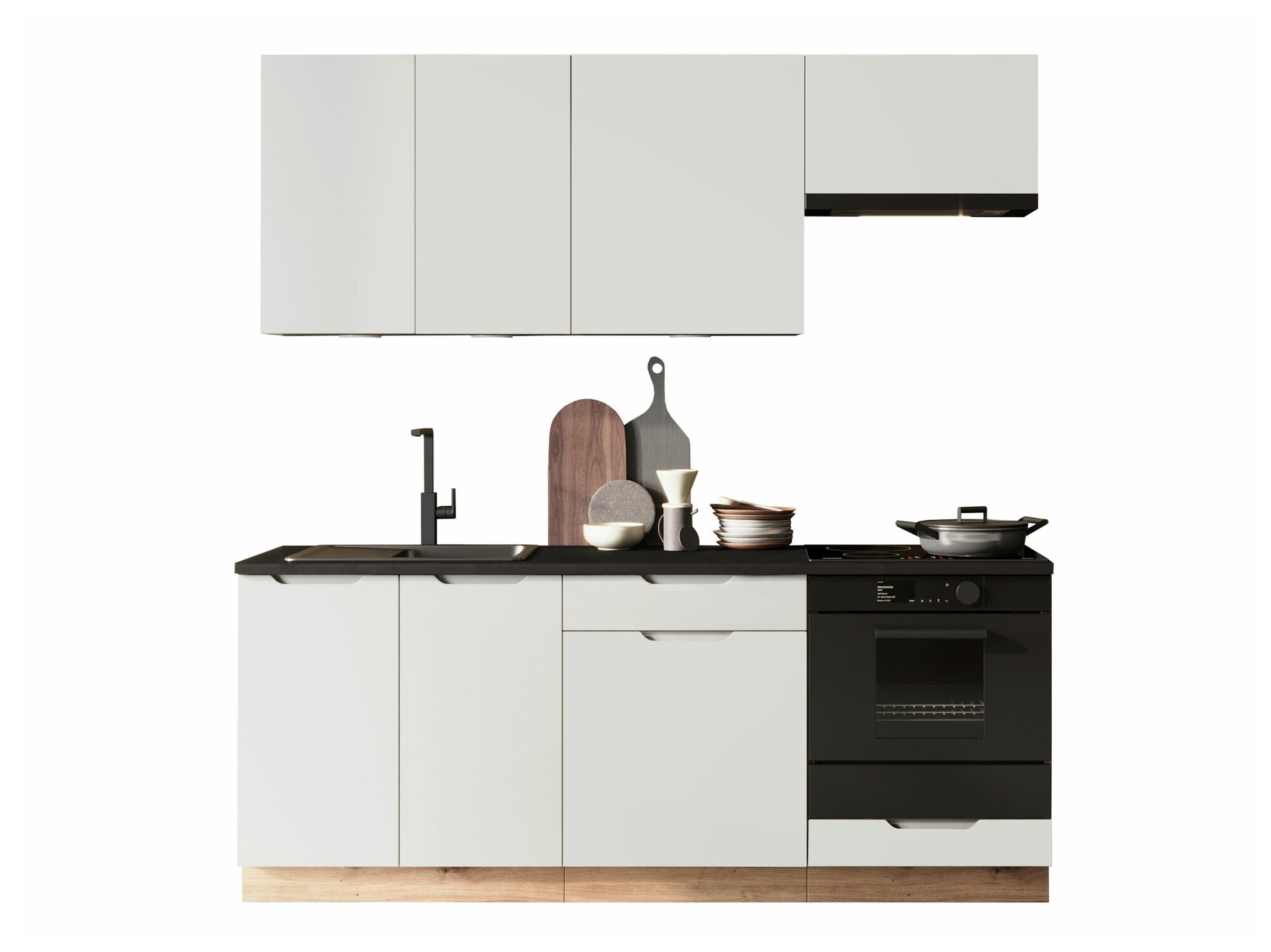 Conjunto de cocina Trenton 180 (Gris claro + Roble Artisan)