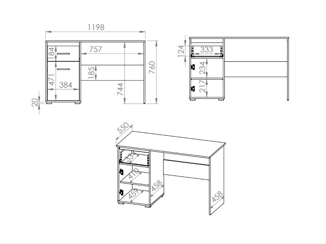 Mesa de oficina Calvere 107