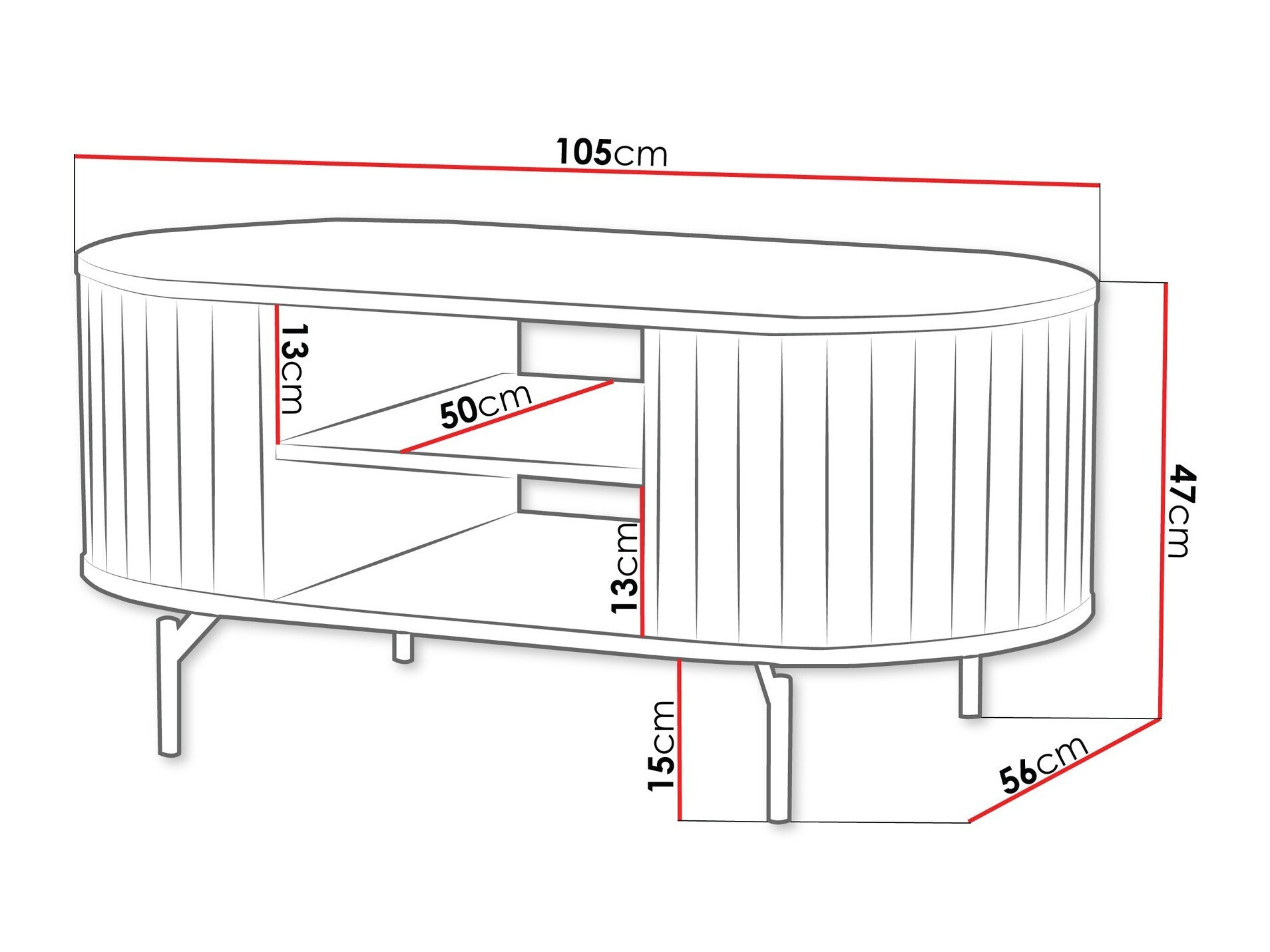 Mesa de centro Novmono 105 (Negro)