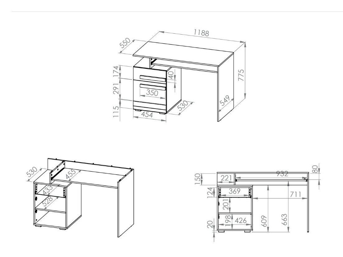 Mesa de oficina Alcala 110