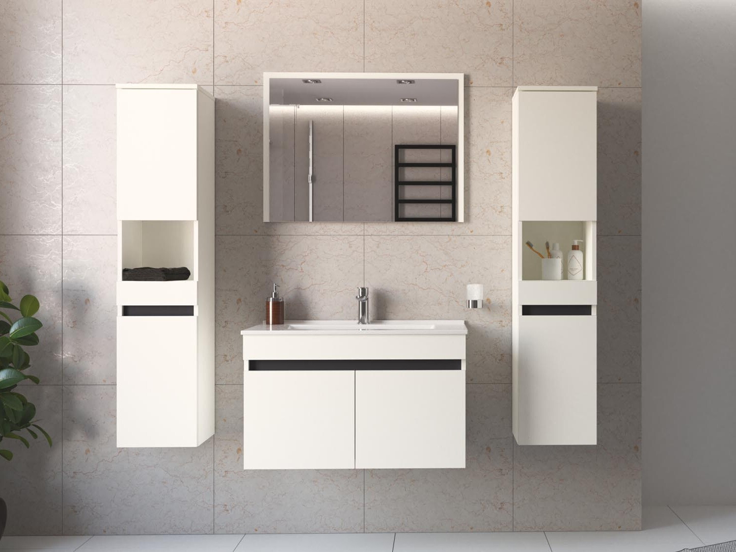 Armario de baño colgante para lavabo Benfelo 101