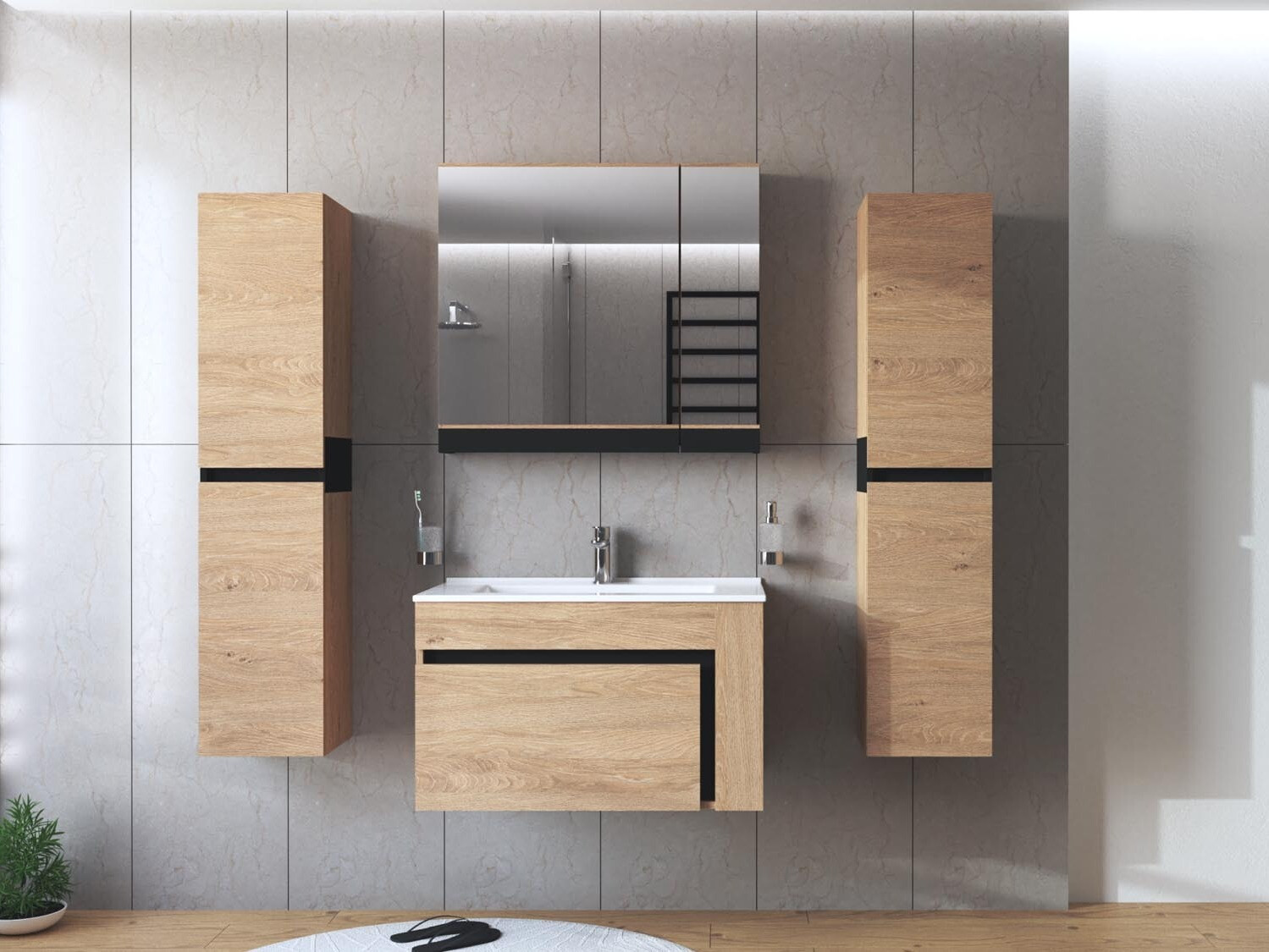 Conjunto de mueble de baño Fenetra 105