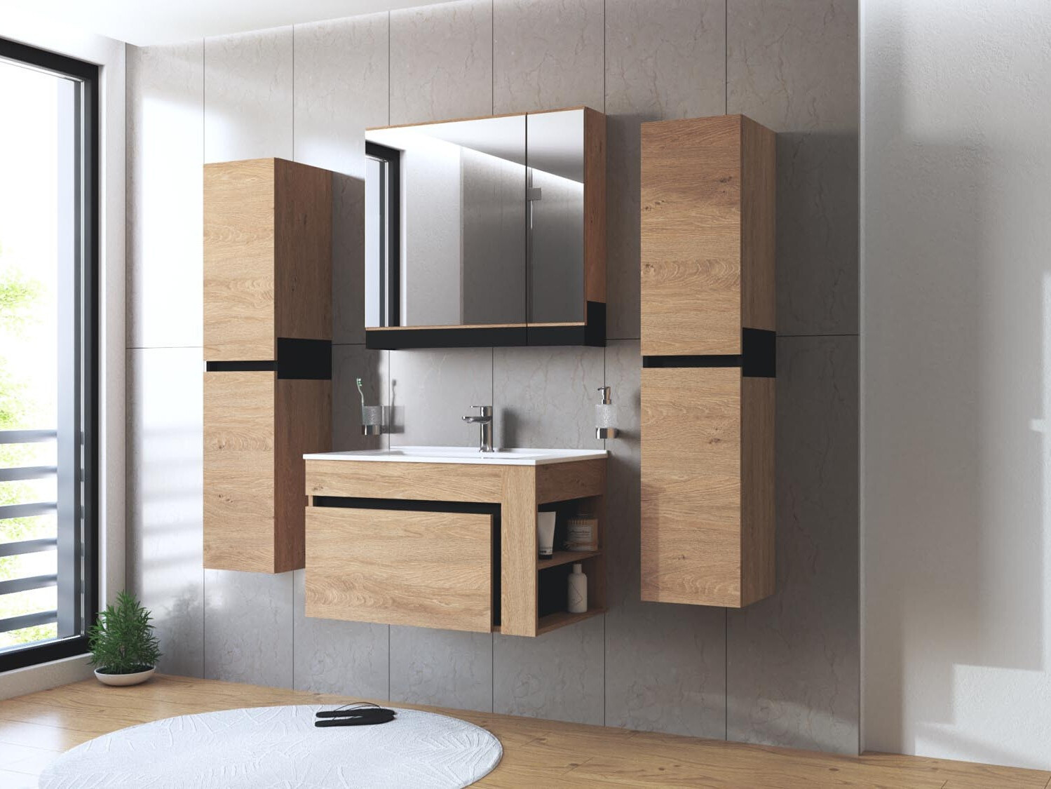 Mueble con espejo para baño Fenetra 104