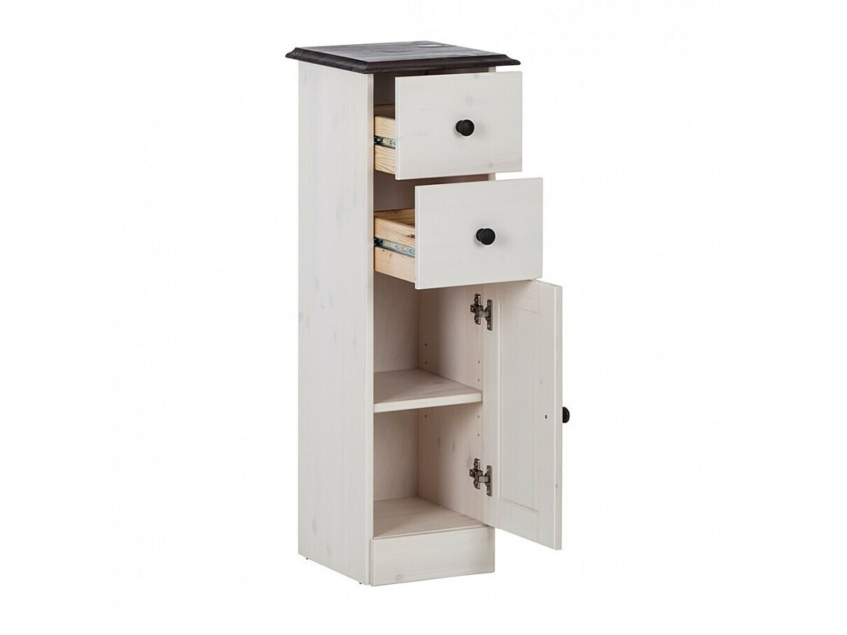 Armario de pie para baño Deletri 110 (Blanco + Havana Roble)